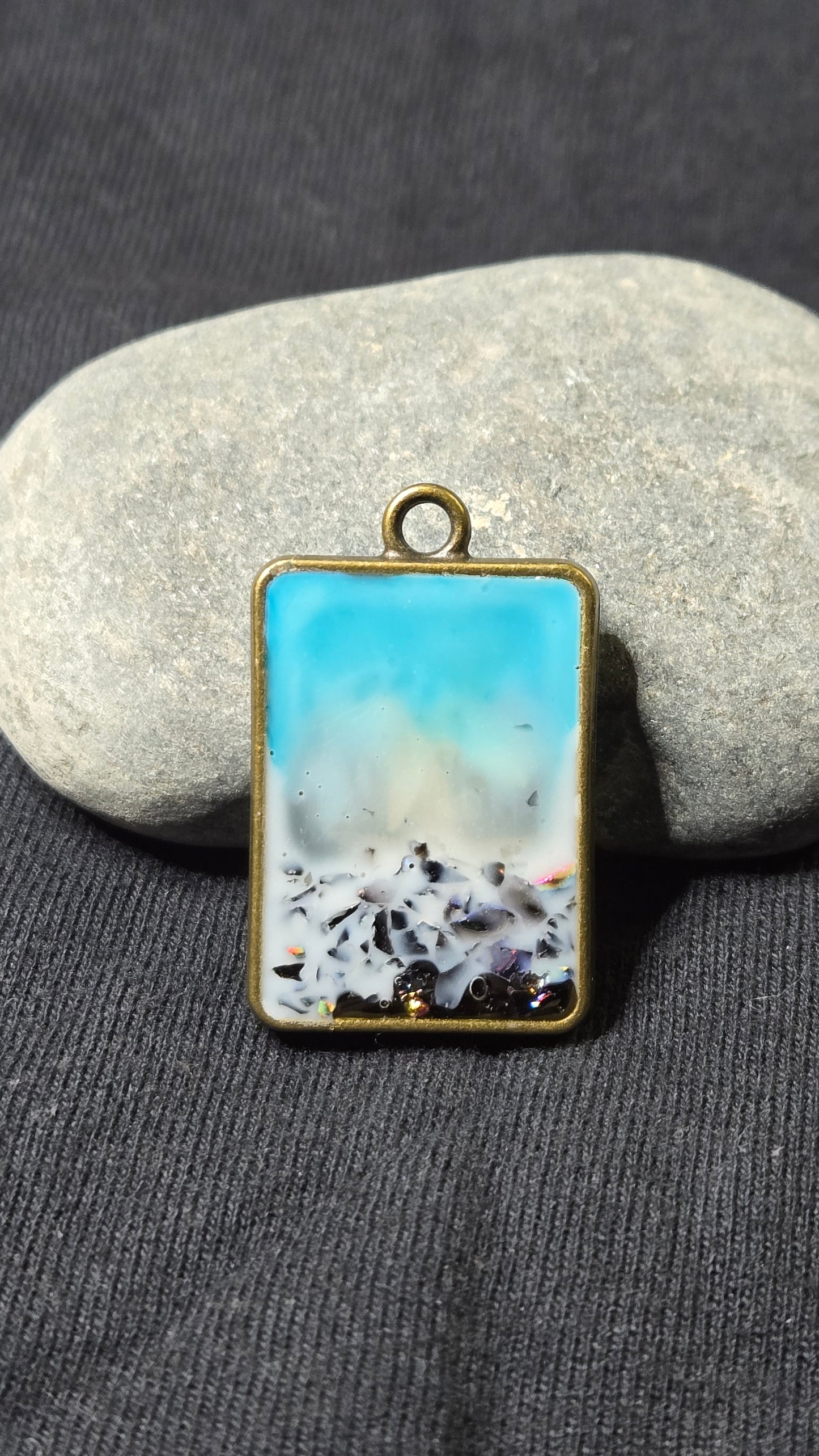 Real Starfish & Ocean Wave Resin Pendant