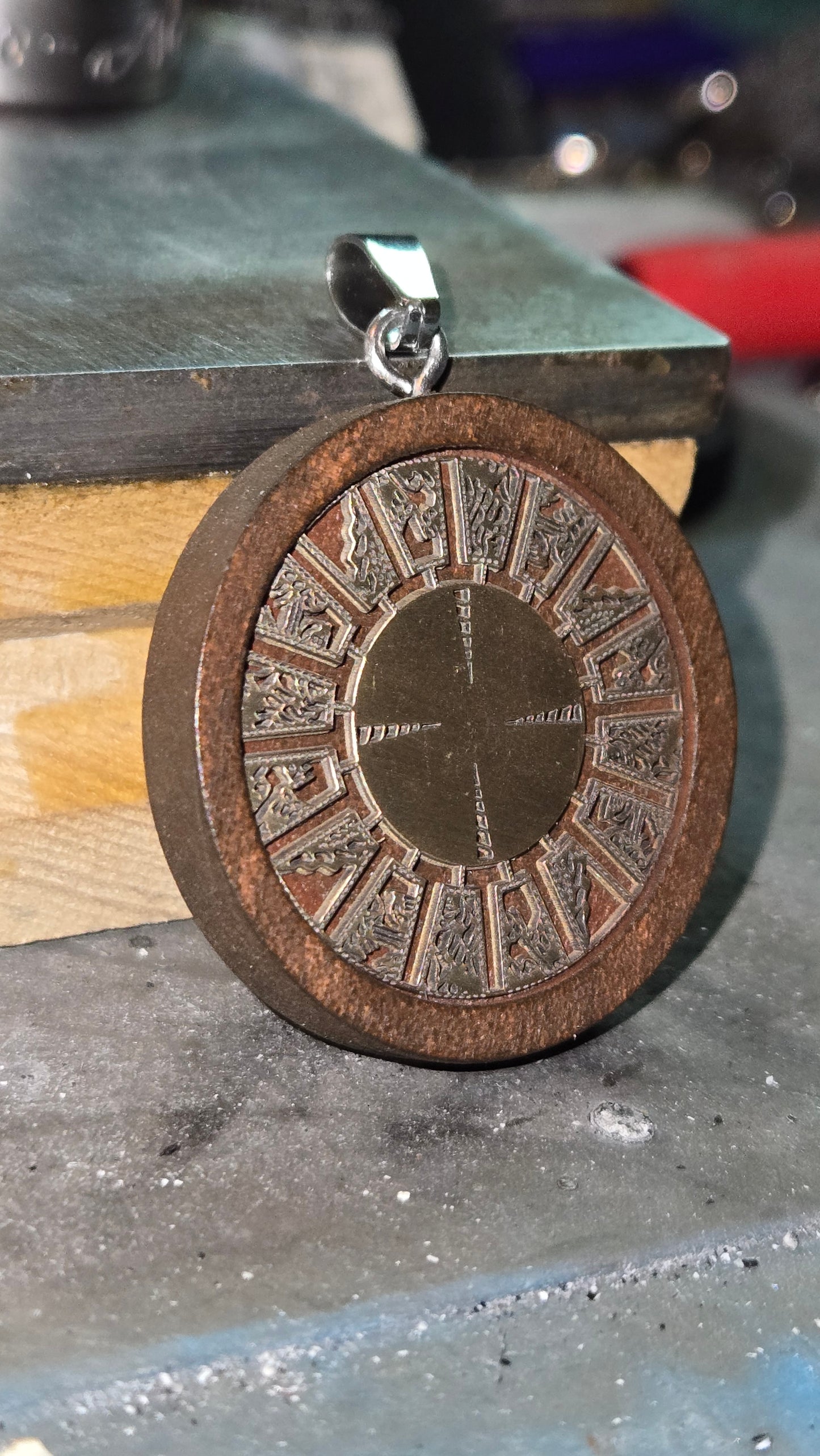 Wood & Brass Lament Configuration Pendant