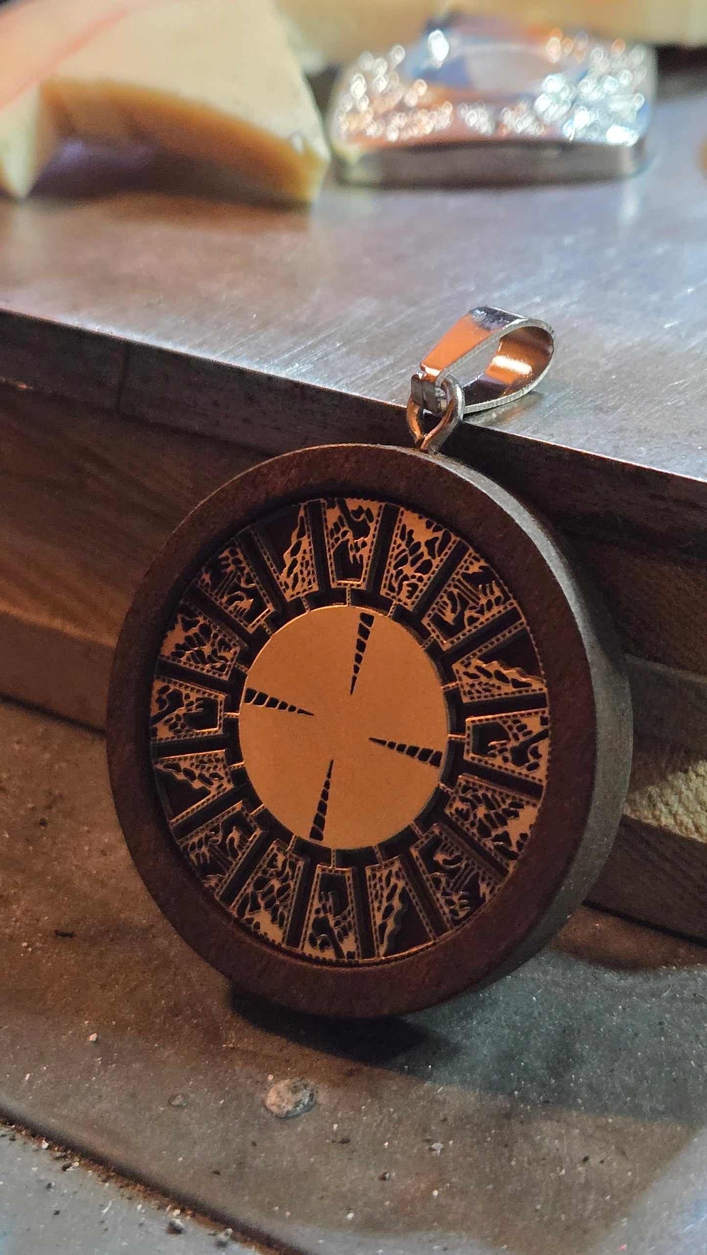 Wood & Brass Lament Configuration Pendant
