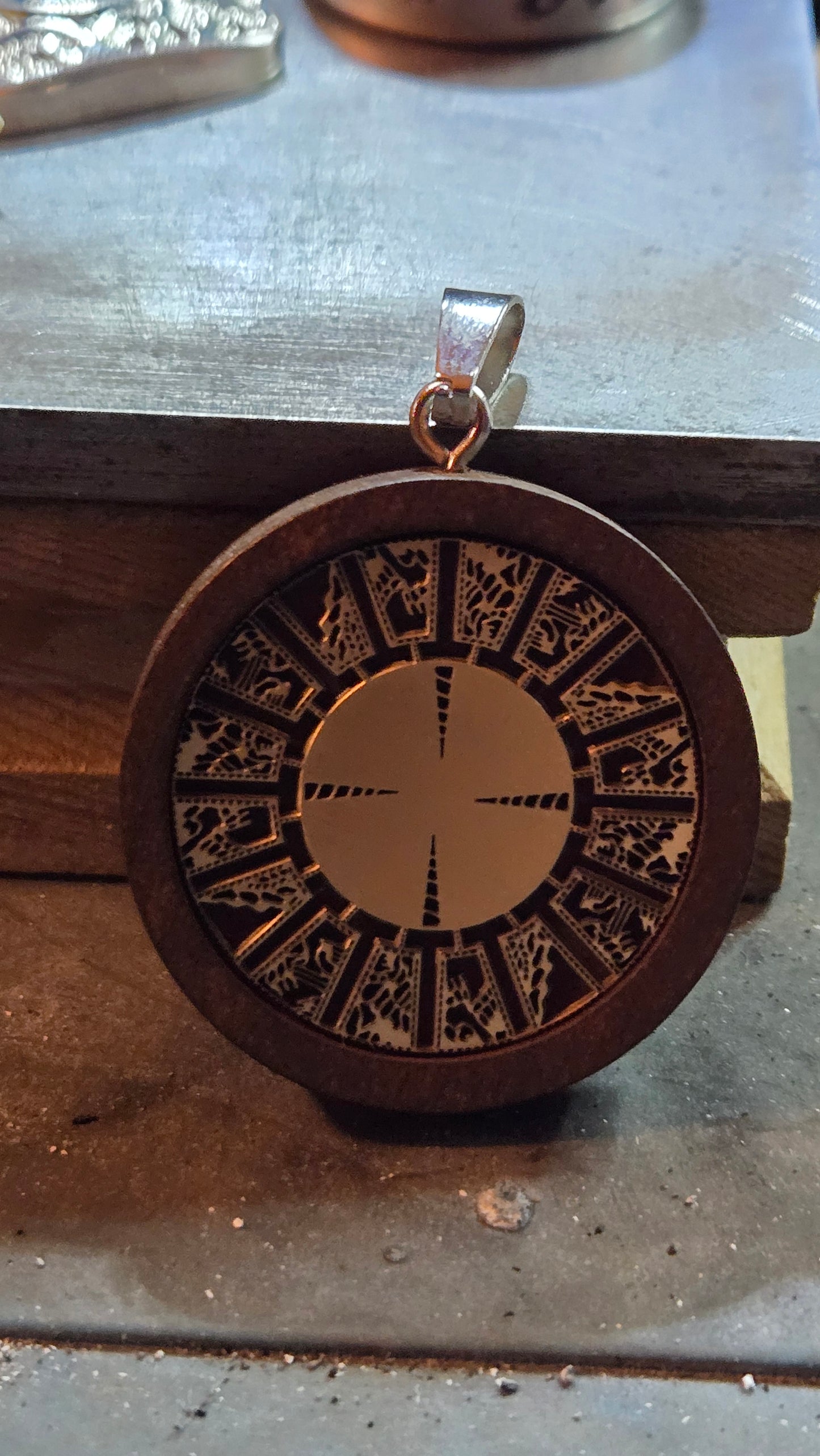 Wood & Brass Lament Configuration Pendant