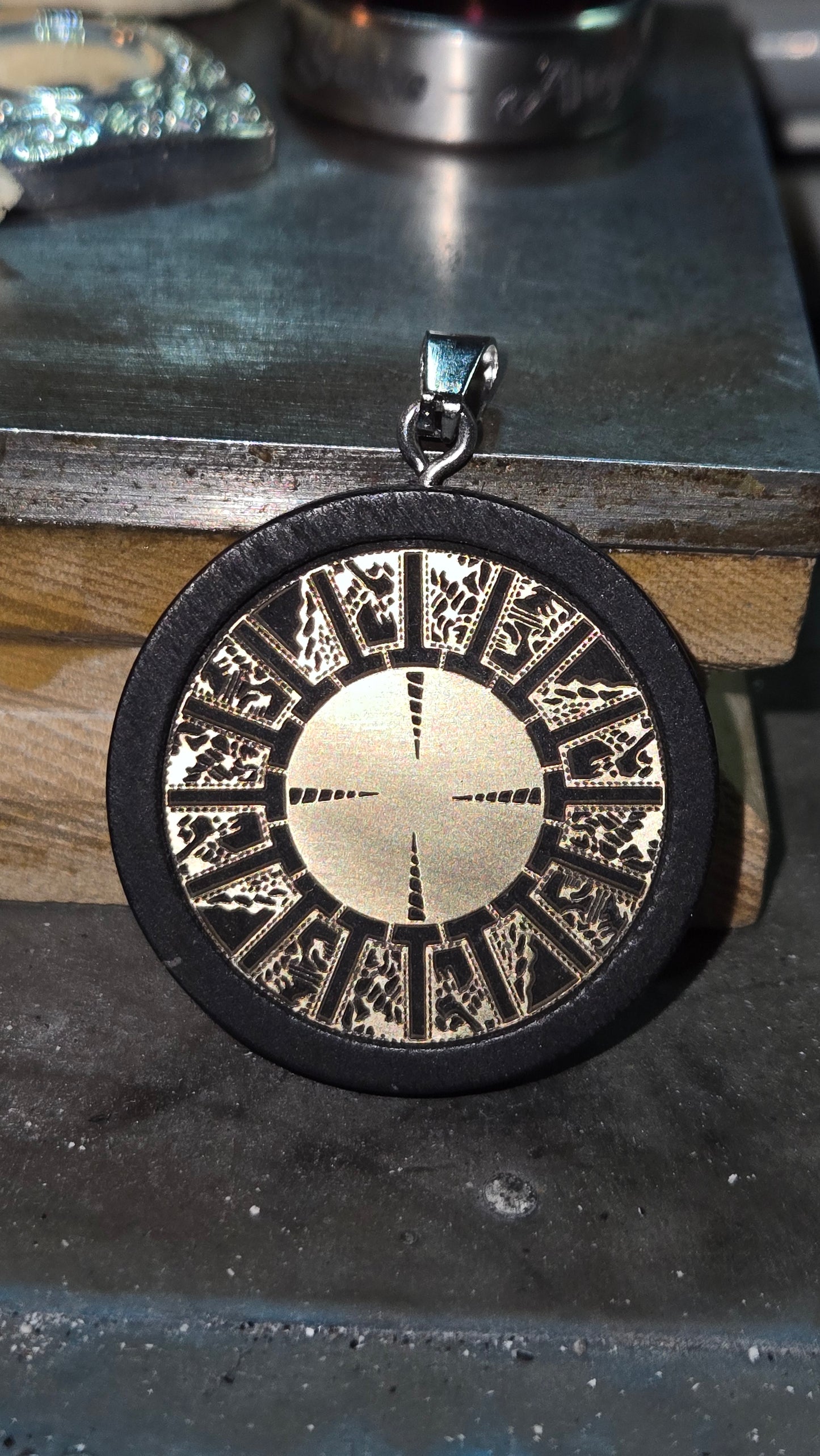 Wood & Brass Lament Configuration Pendant