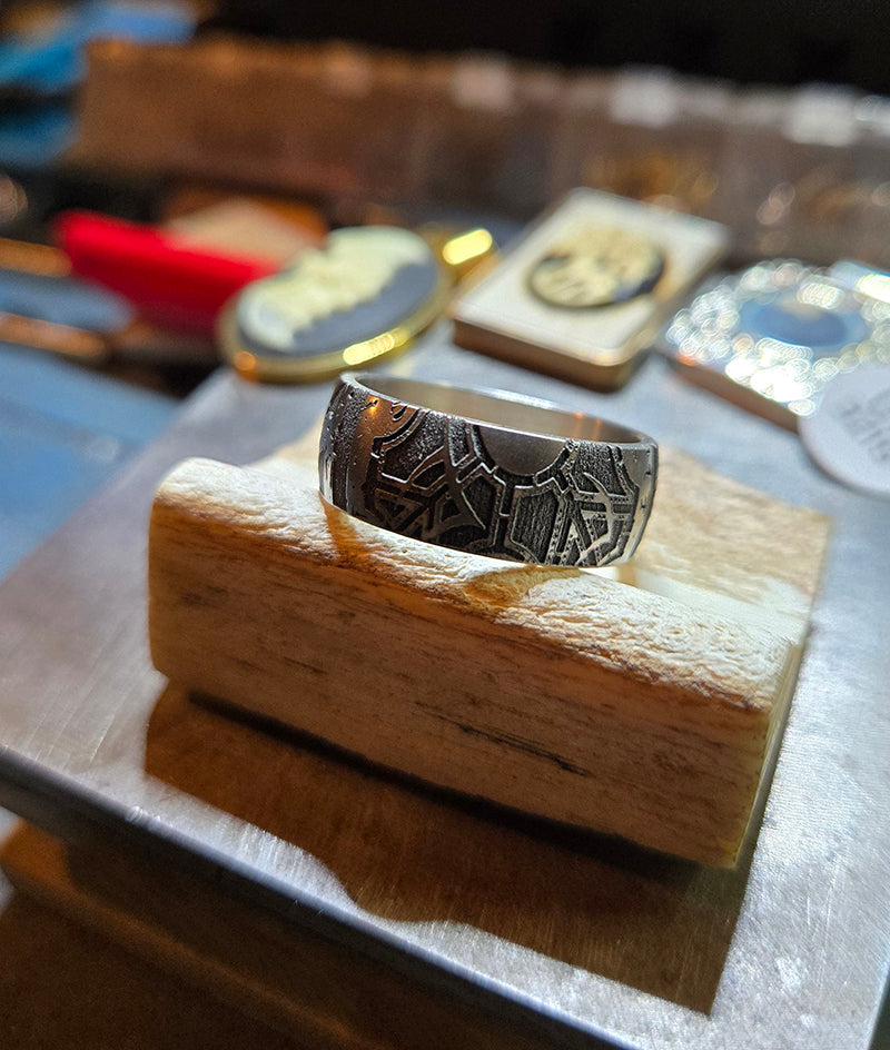 316L Surgical Steel Lament Configuration Wedding Ring