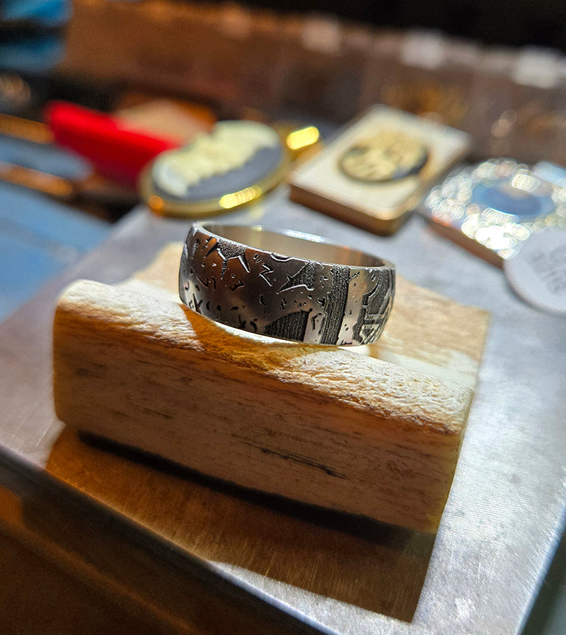 316L Surgical Steel Lament Configuration Wedding Ring