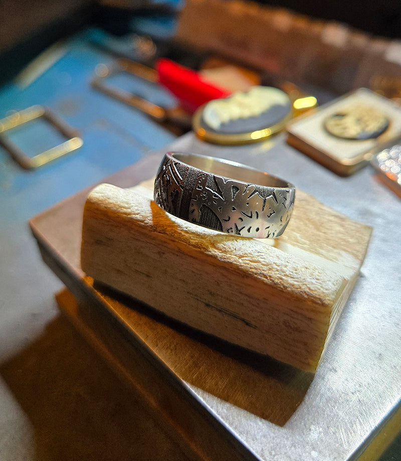 316L Surgical Steel Lament Configuration Wedding Ring