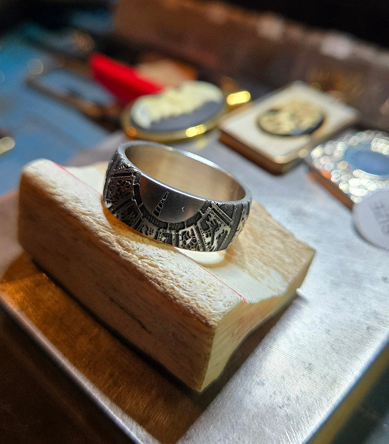 316L Surgical Steel Lament Configuration Wedding Ring