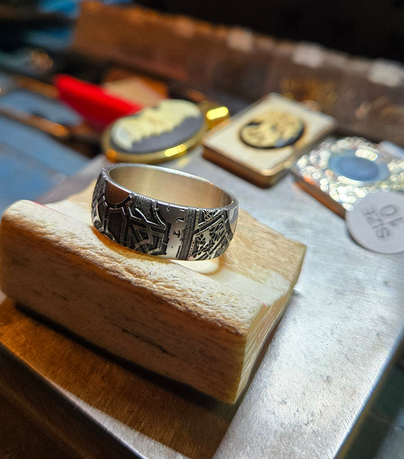316L Surgical Steel Lament Configuration Wedding Ring