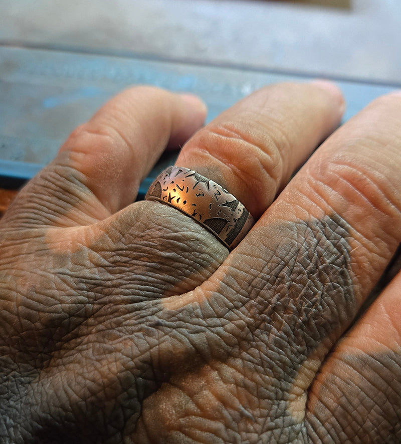 316L Surgical Steel Lament Configuration Wedding Ring