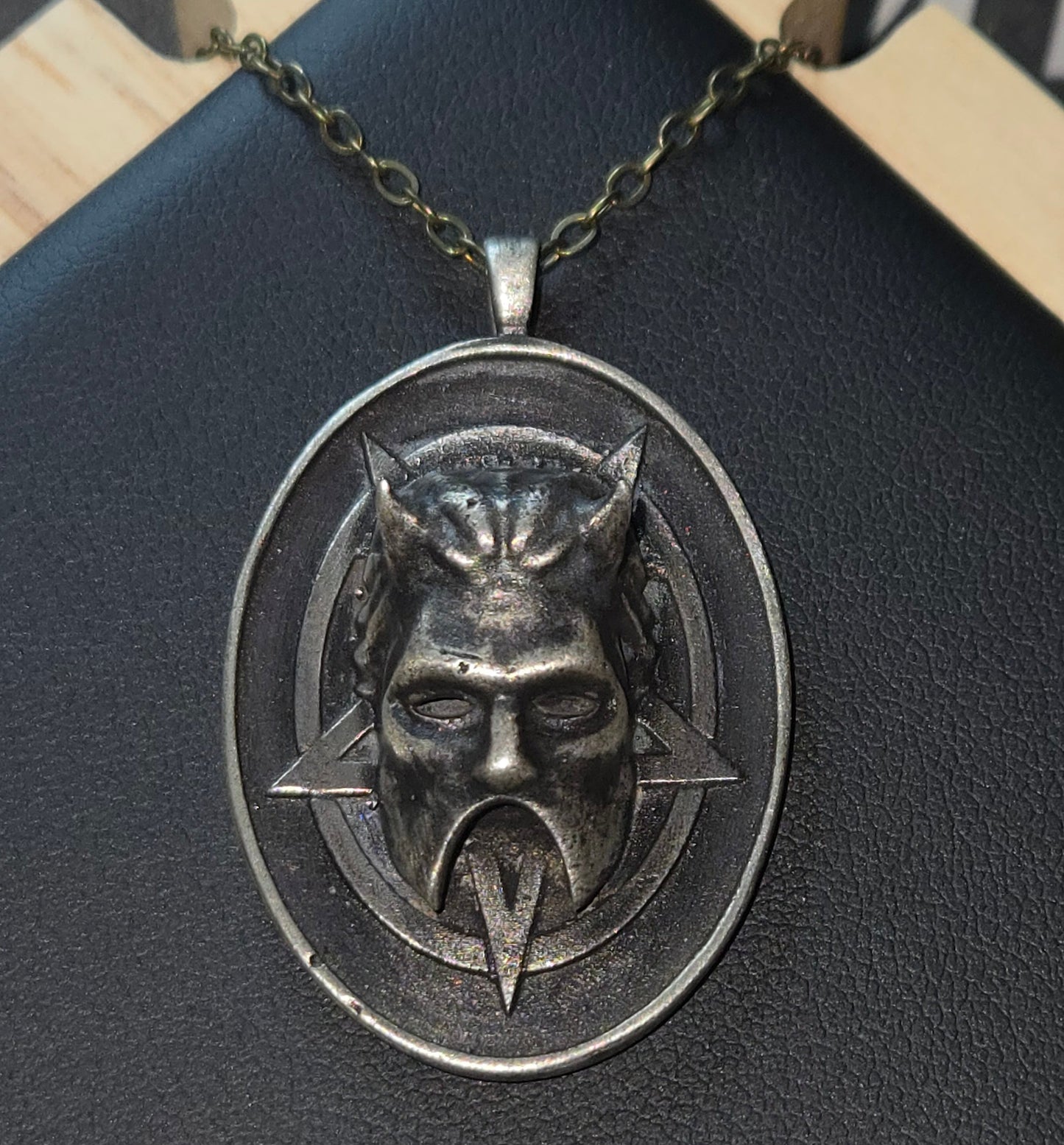 Aged Sterling Silver Nameless Ghoul Pentagram Pendant