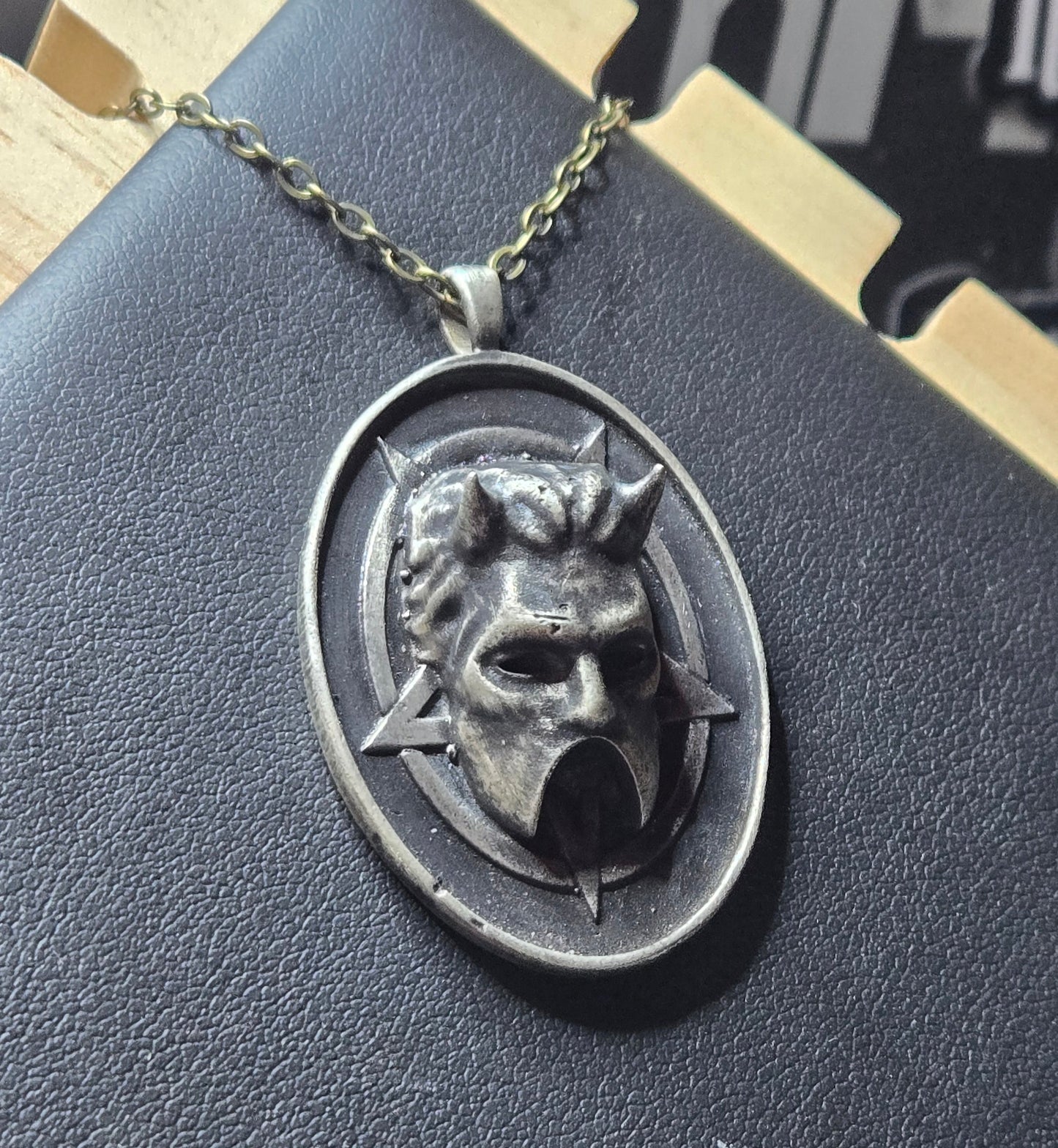 Aged Sterling Silver Nameless Ghoul Pentagram Pendant