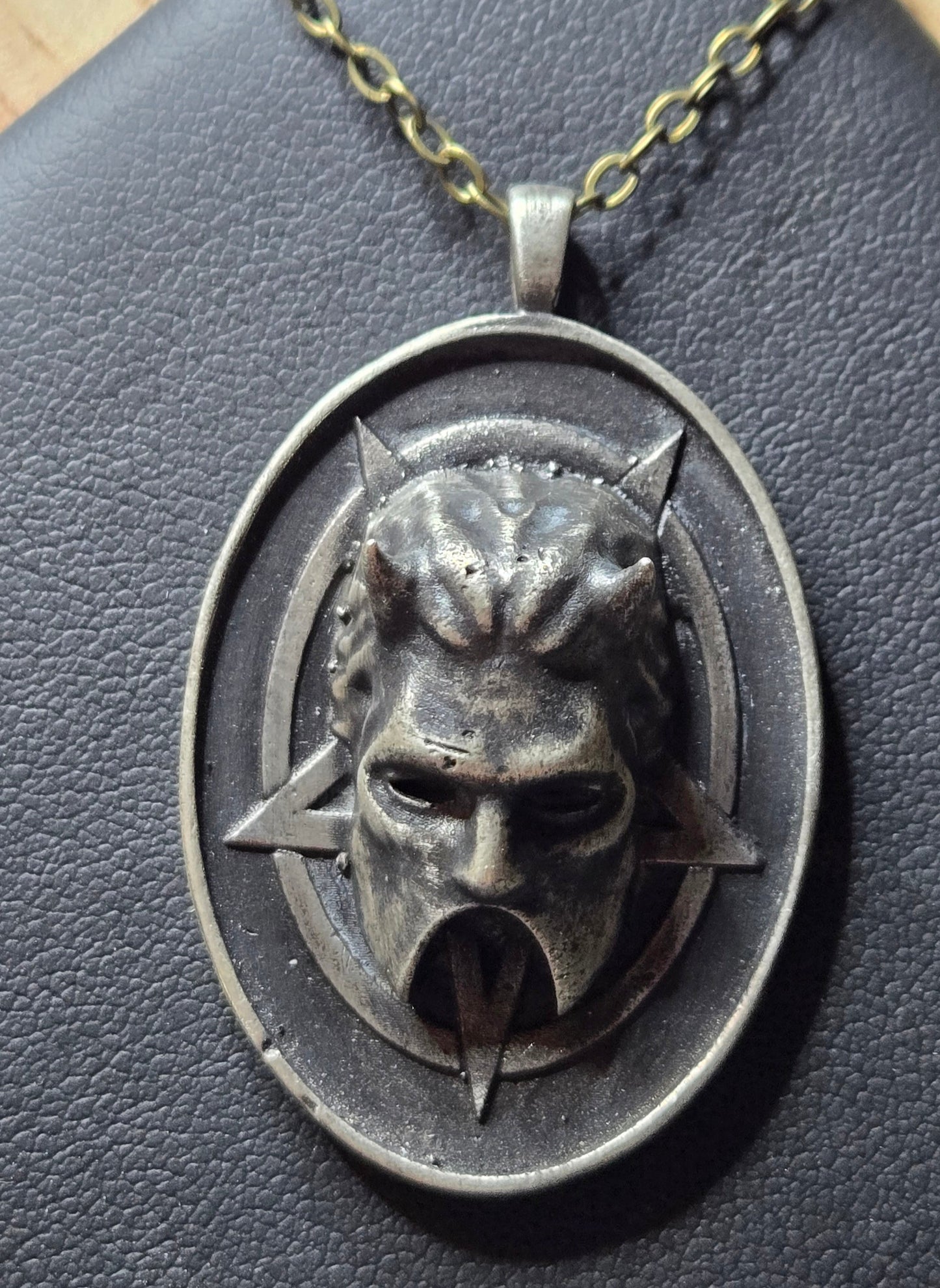 Aged Sterling Silver Nameless Ghoul Pentagram Pendant