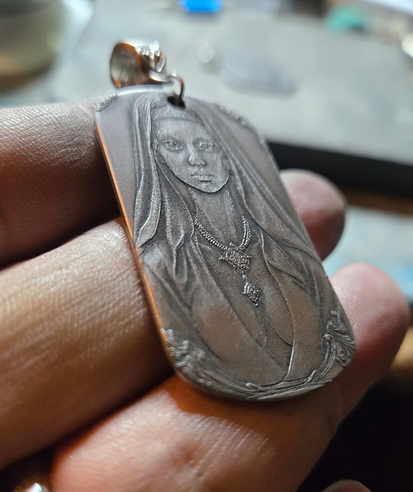 Goth Nun Dog Tag Pendant – Stainless Steel