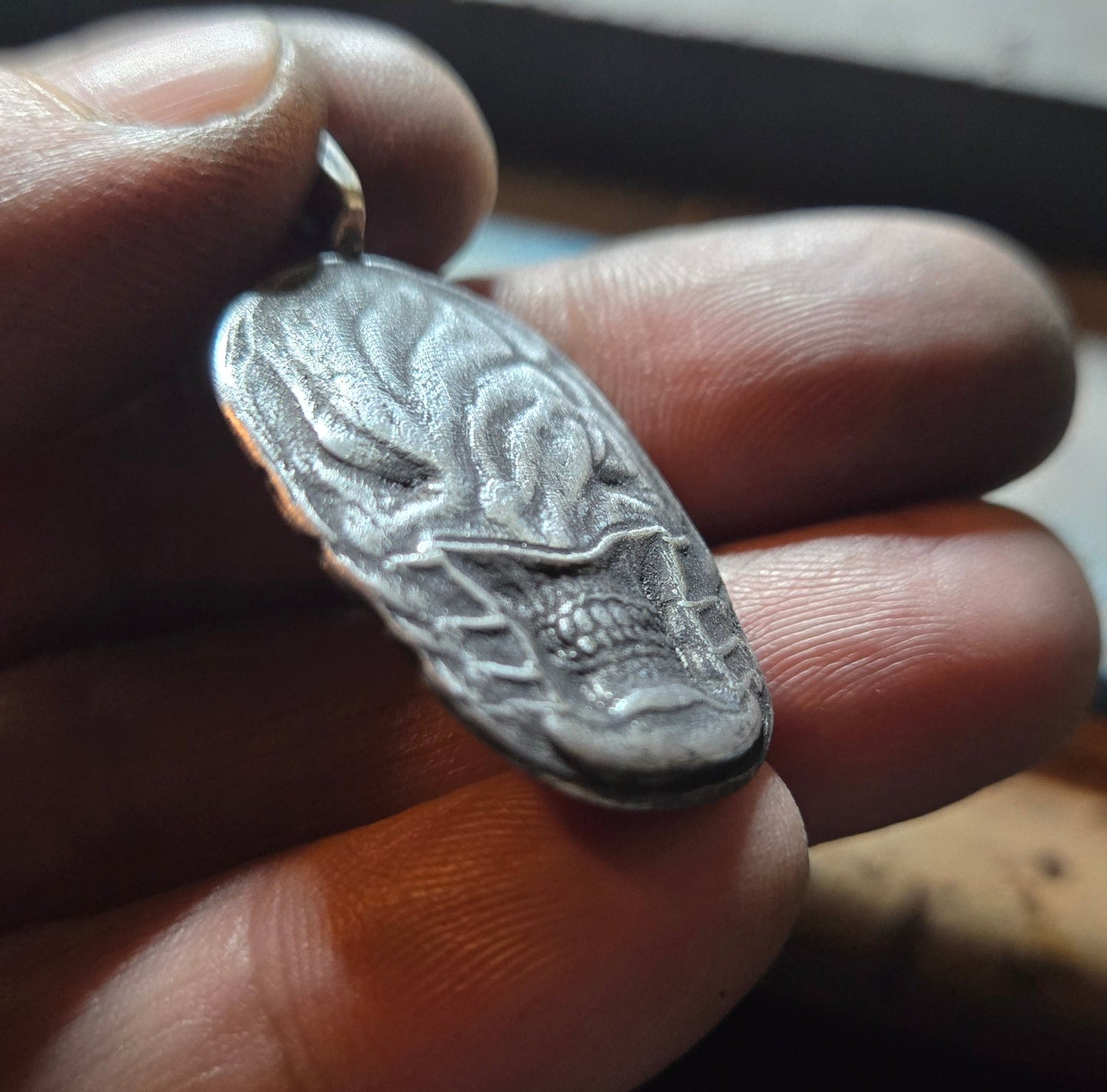 Custom Hellraiser-Themed Chatterer Pendant – Aged Finish