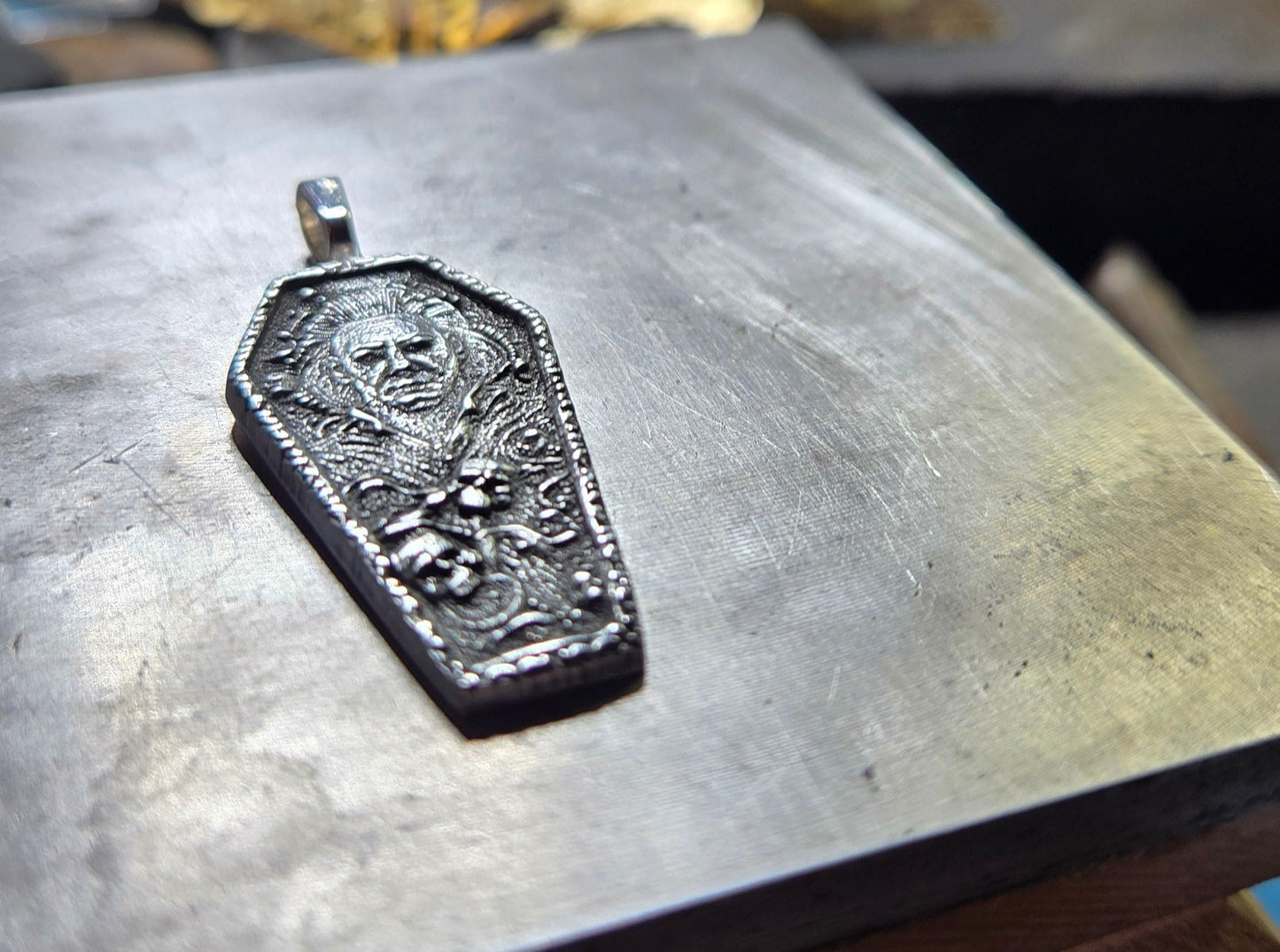 Aged Michael Myers Coffin Pendant