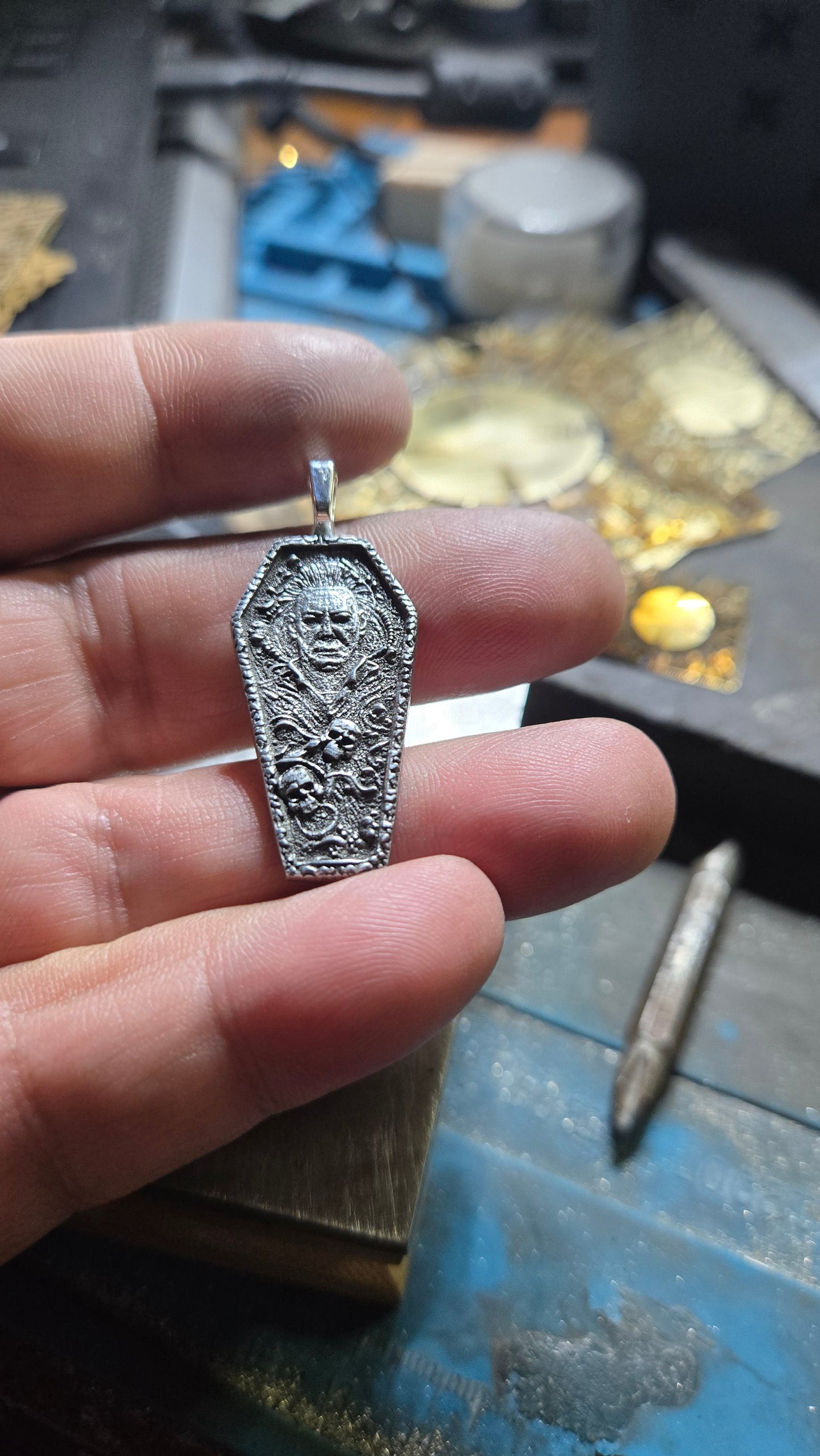 Aged Michael Myers Coffin Pendant