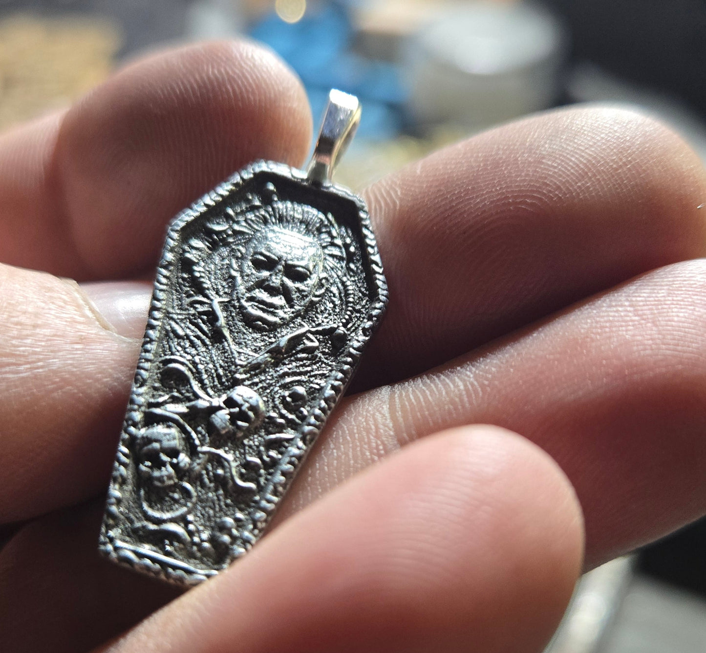 Aged Michael Myers Coffin Pendant