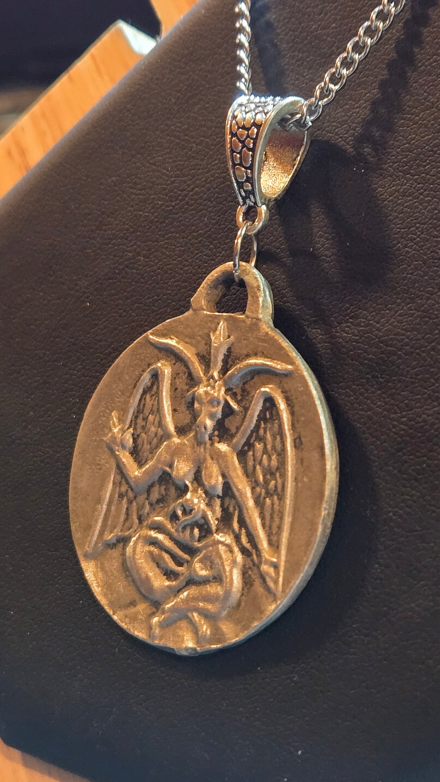 Custom Aged Baphomet Pendant – Hand-Cast Pewter