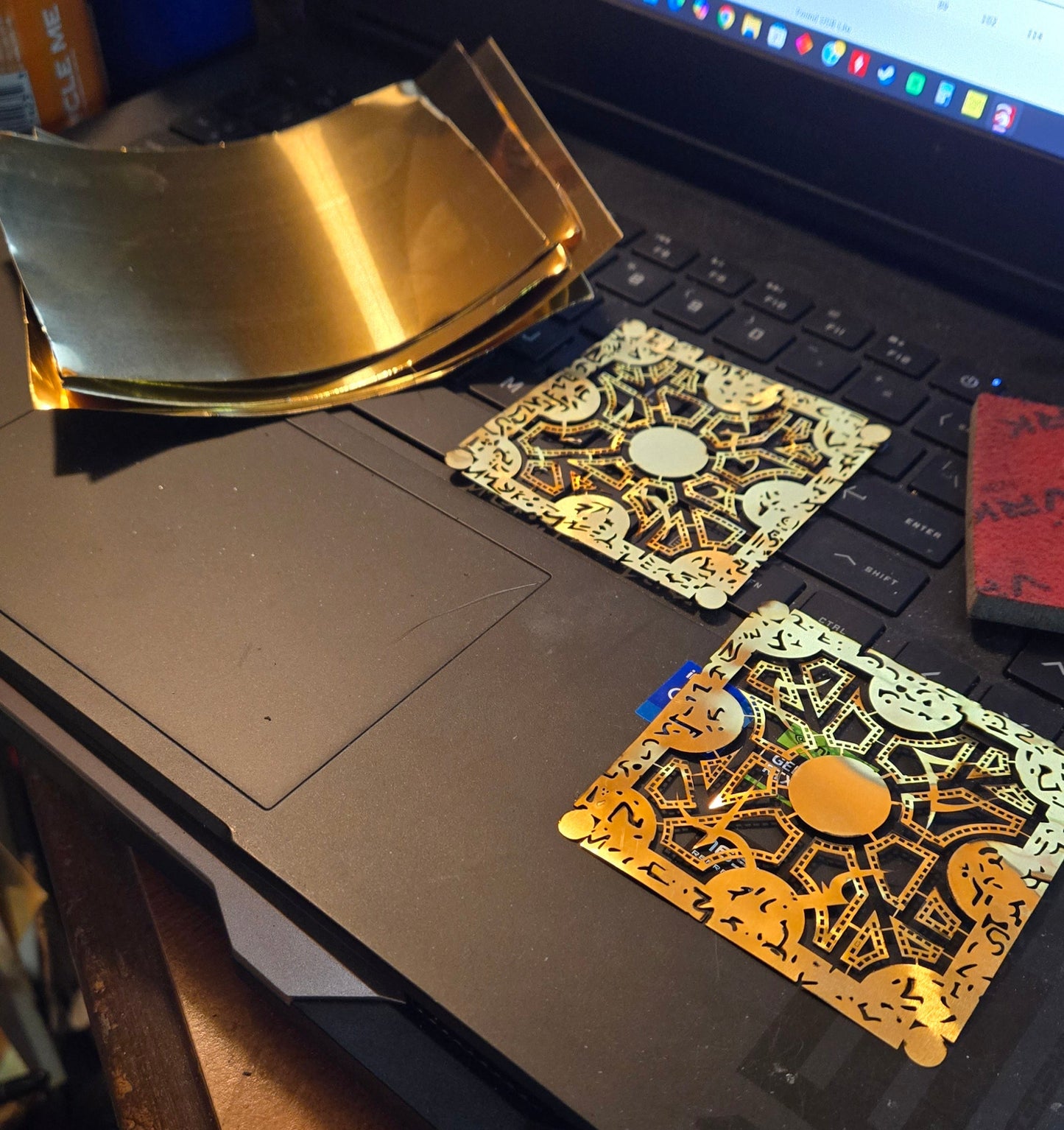 Handmade Lightly Aged Lament Configuration – Static Display Box (3"x3"x3")
