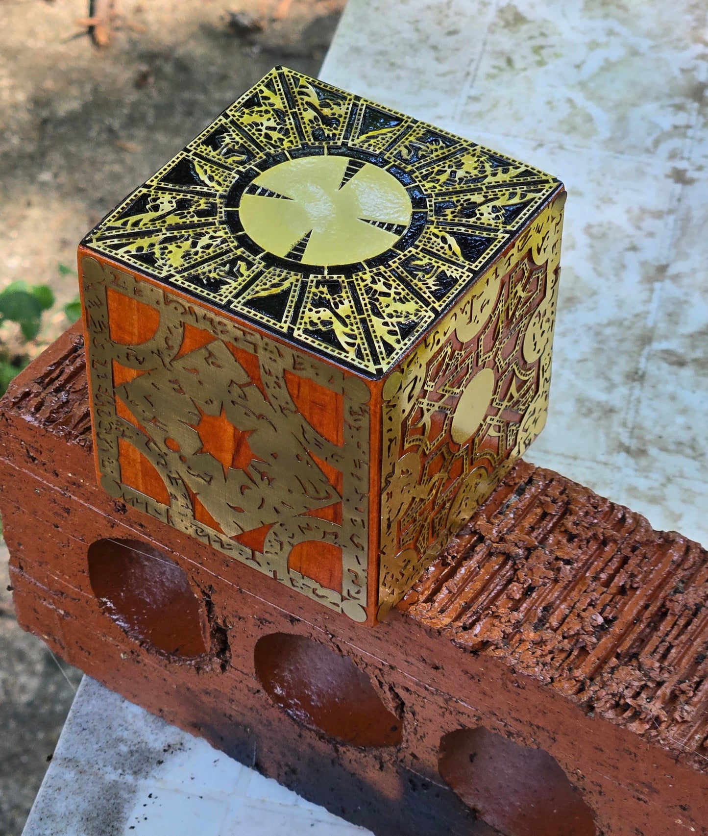 Handmade Lightly Aged Lament Configuration – Static Display Box (3"x3"x3")