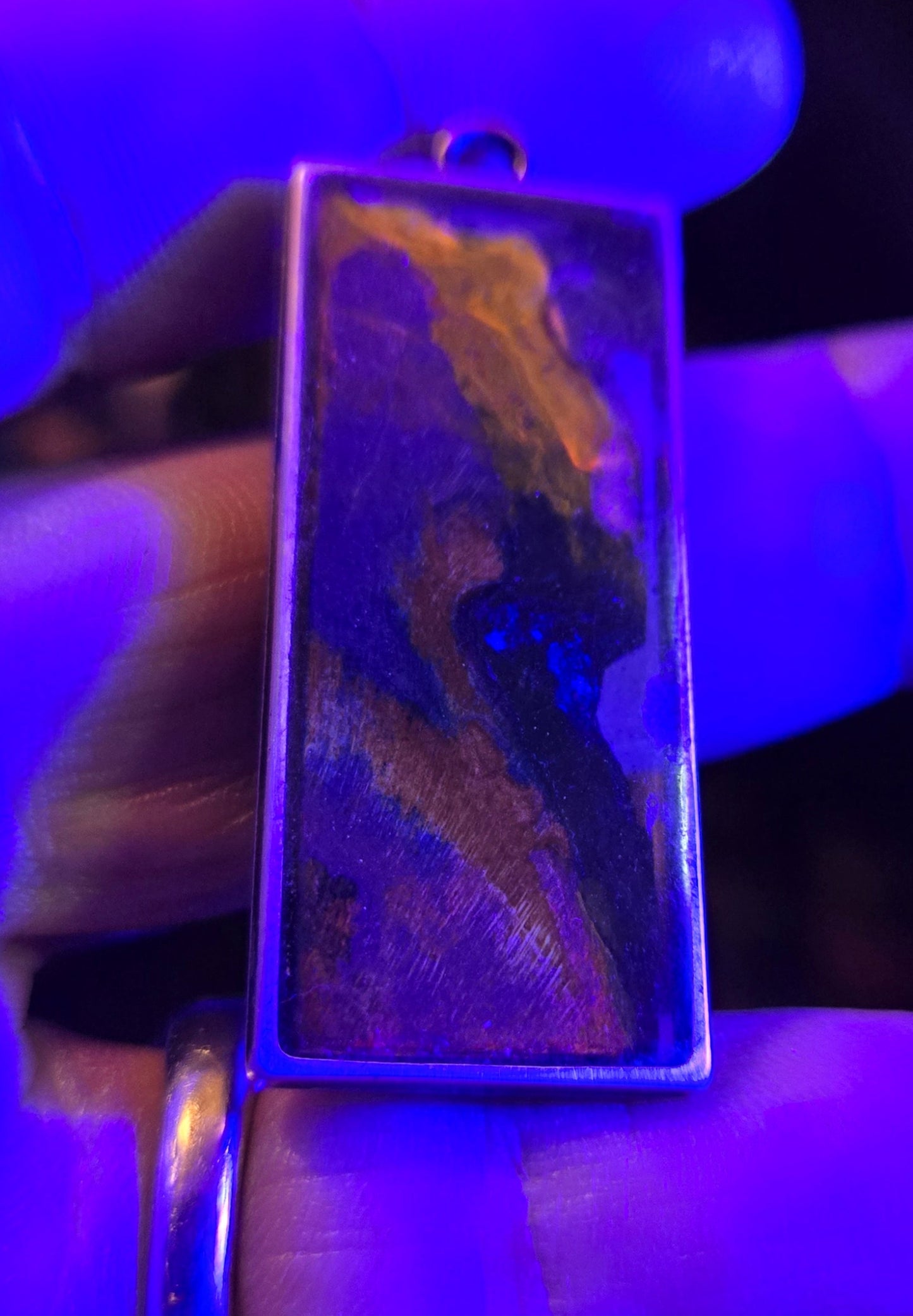 Handmade Black Sun Reaper Pendant – UV Reactive Occult Relic