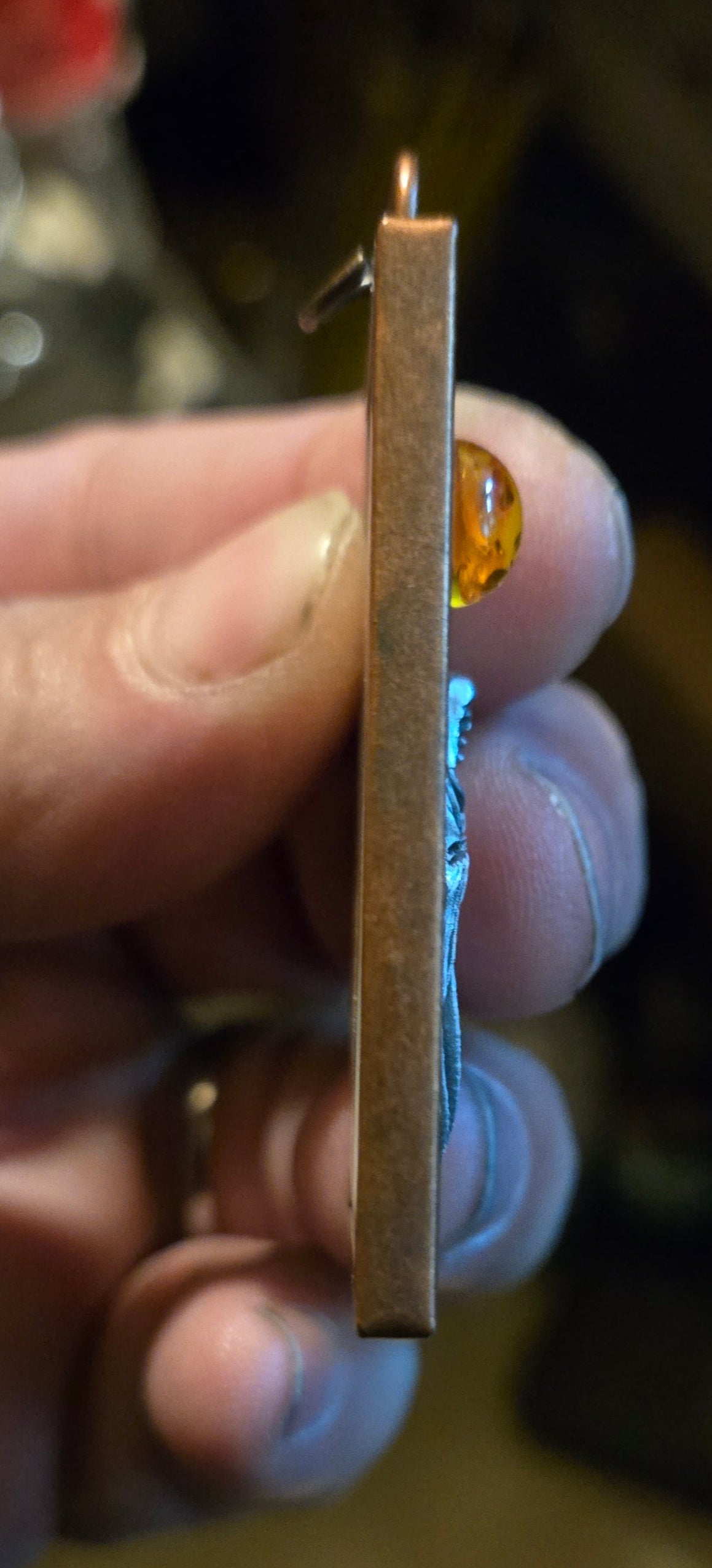 Custom Human Bone Grim Reaper Pendant with Baltic Amber Sun