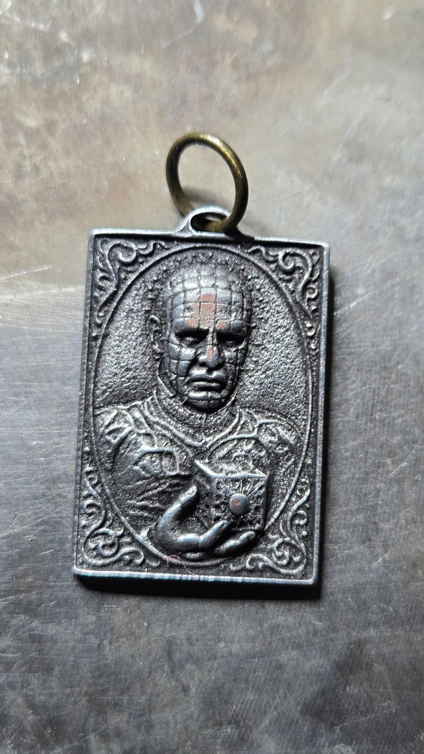 Custom Square Hellraiser Pinhead Pendant
