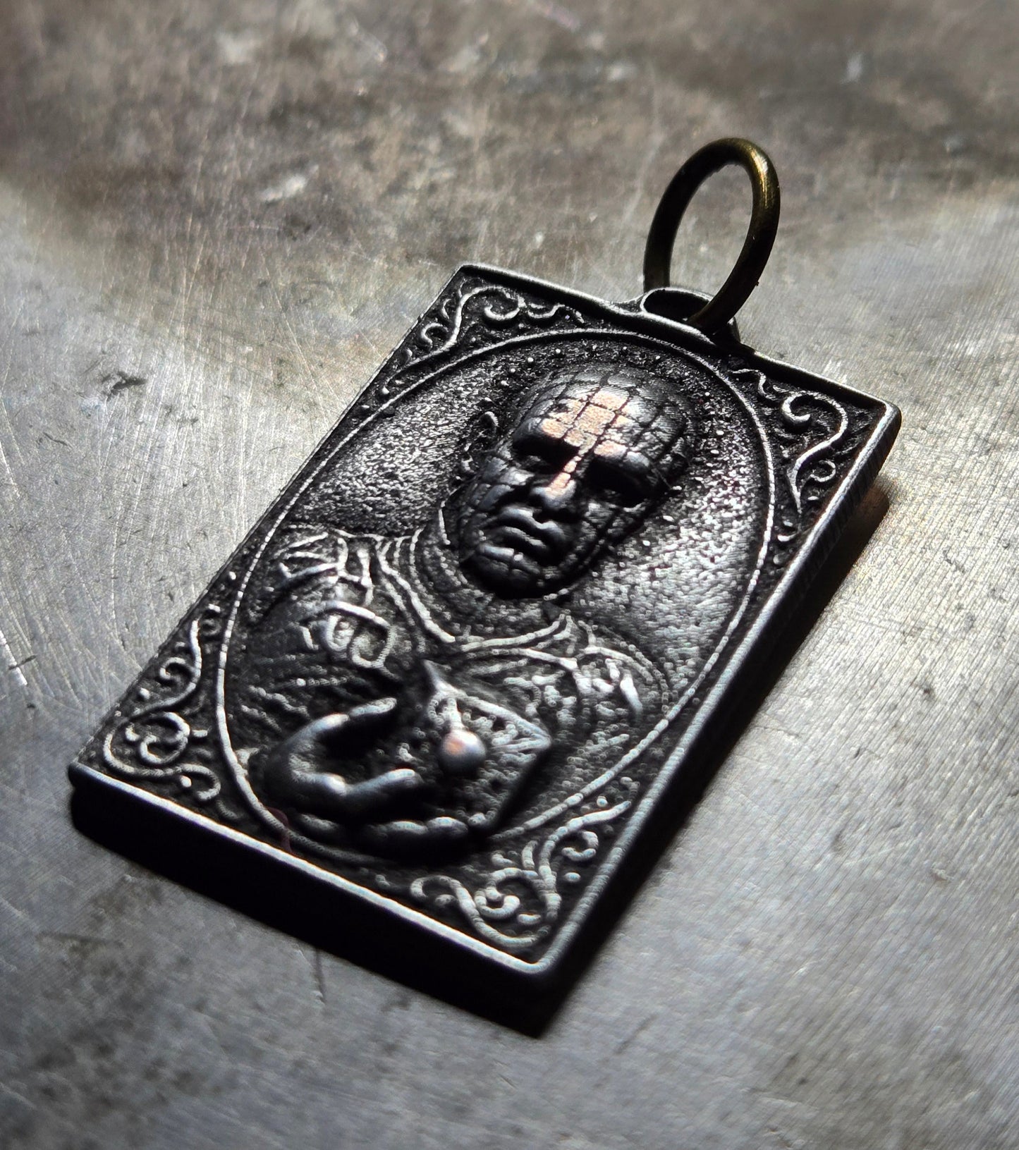 Custom Square Hellraiser Pinhead Pendant