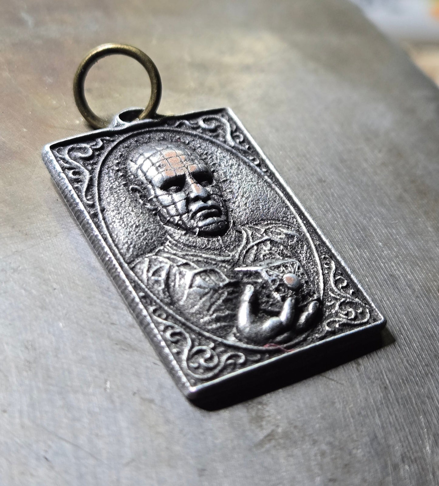 Custom Square Hellraiser Pinhead Pendant