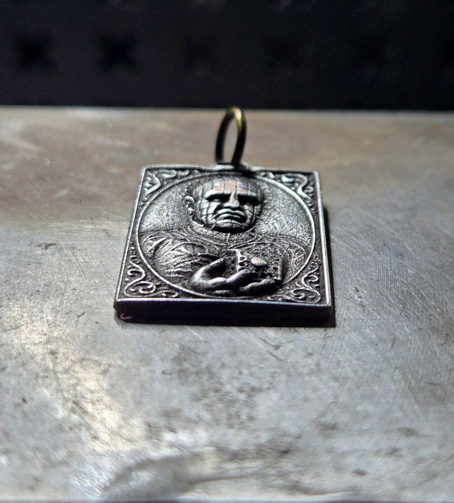 Custom Square Hellraiser Pinhead Pendant