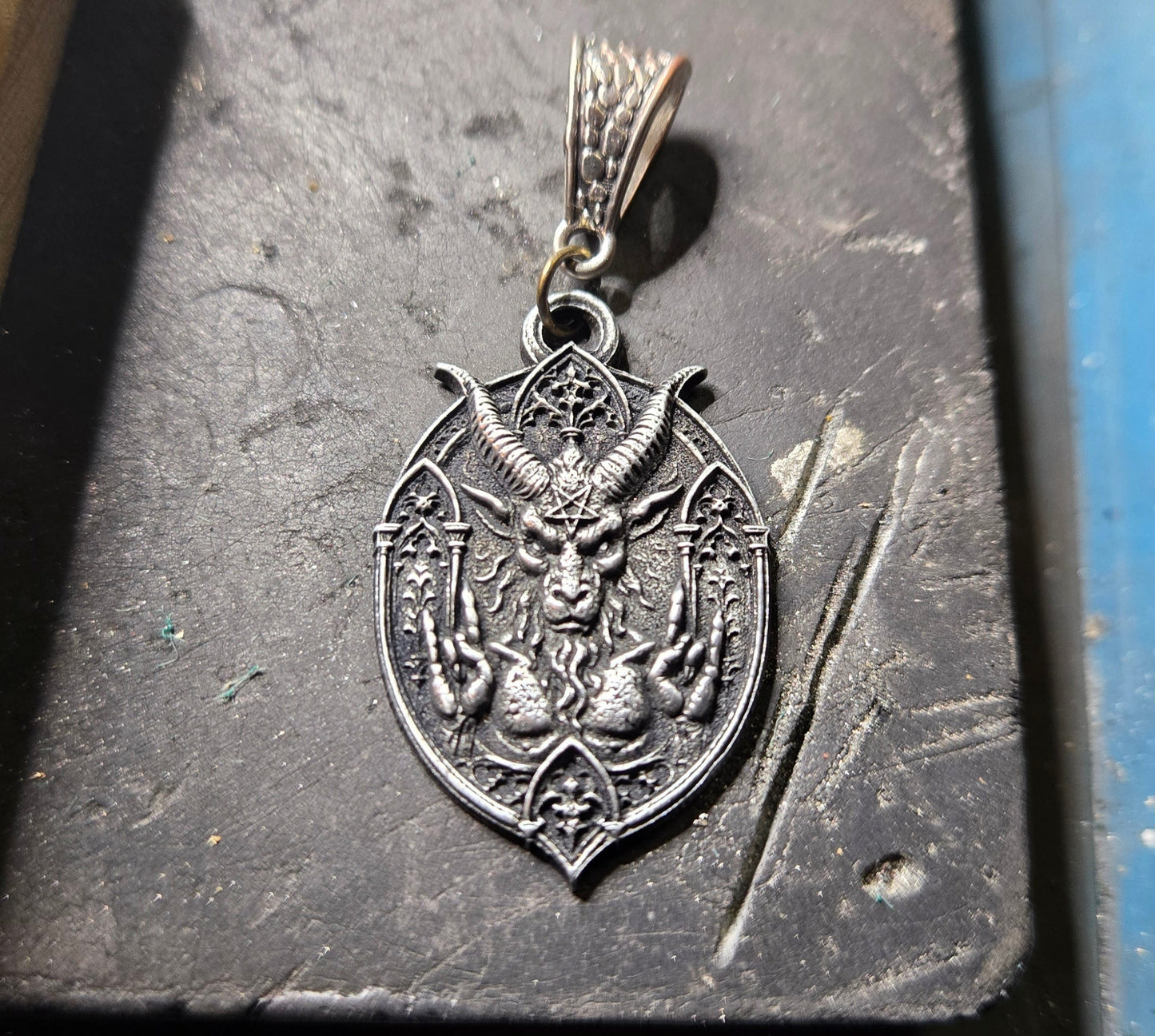 Custom Horns Up Demon Pendant