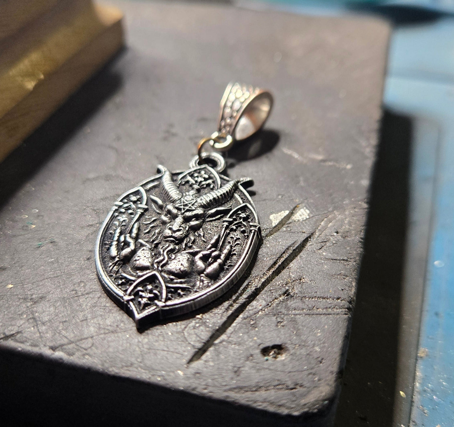 Custom Horns Up Demon Pendant