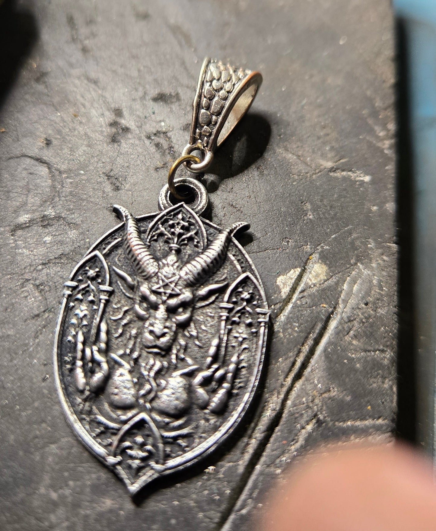 Custom Horns Up Demon Pendant