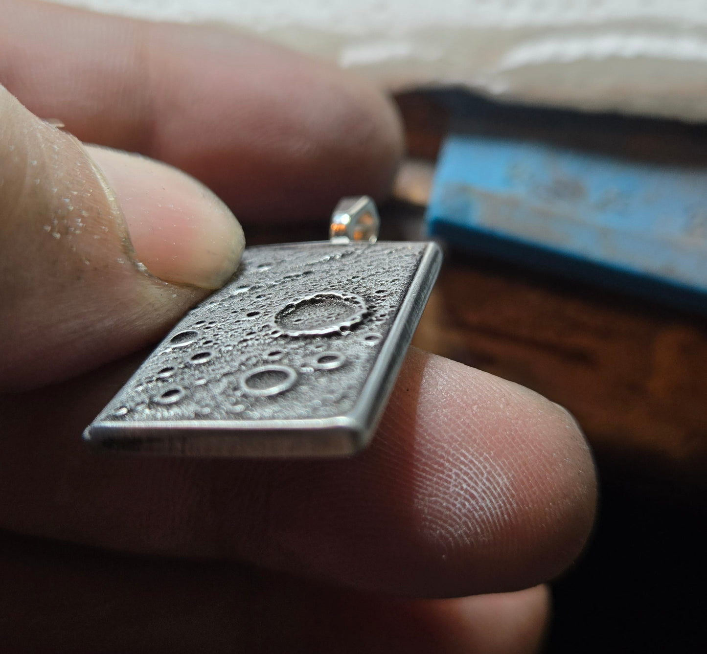 Custom Moon Surface Pendant – Craters of the Lunar Face