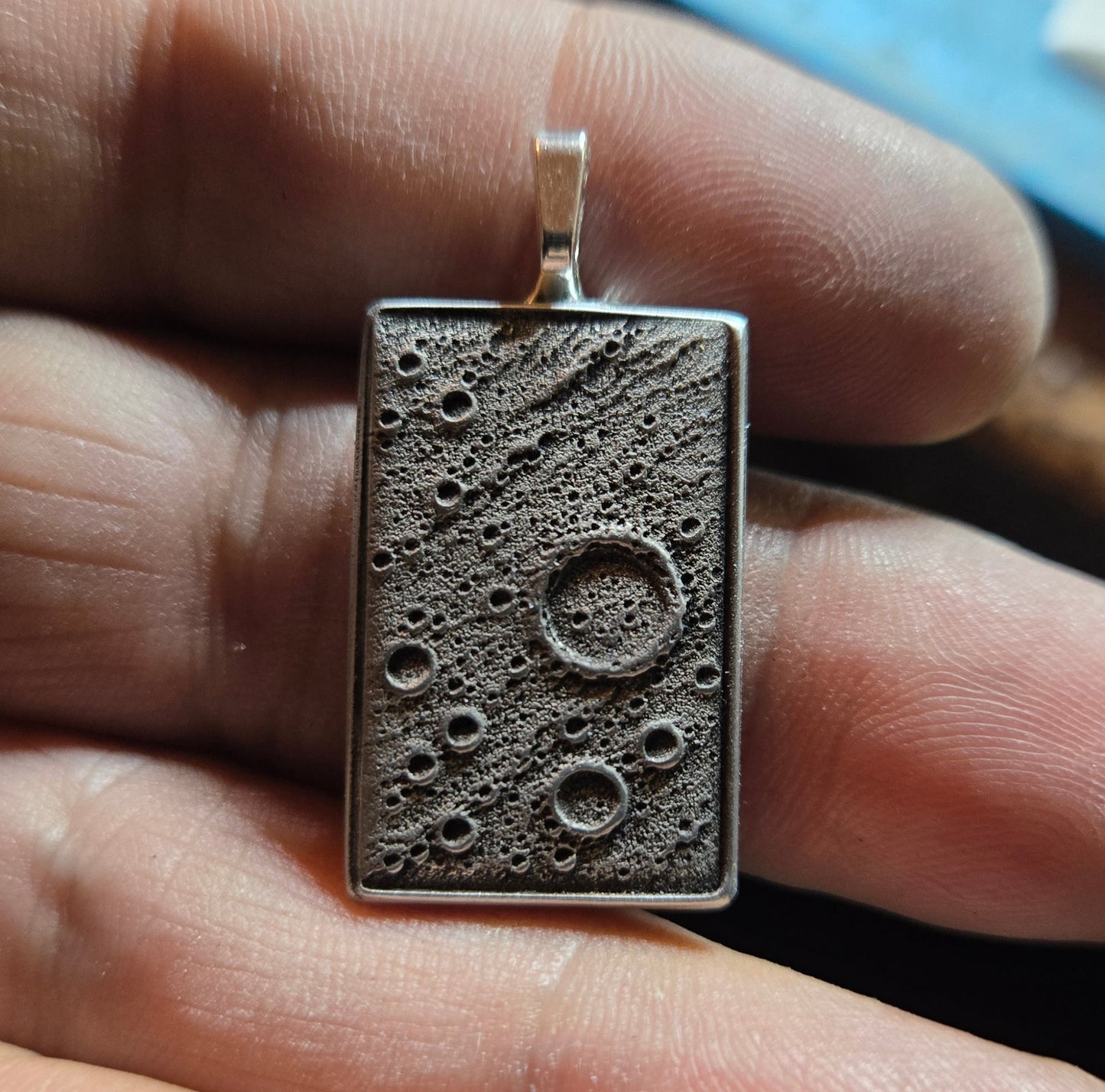 Custom Moon Surface Pendant – Craters of the Lunar Face