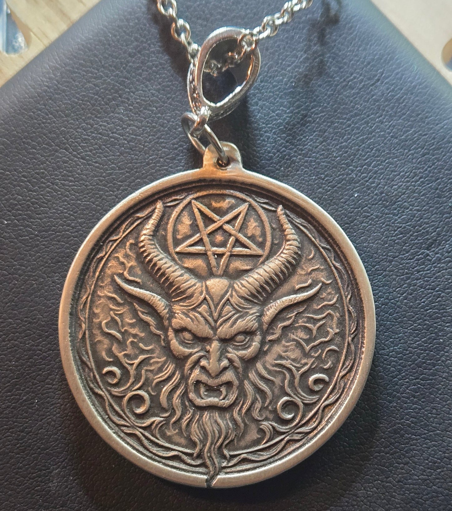 39.5mm Sterling Silver Satanic Two-Sided Pendant – 2025 Edition