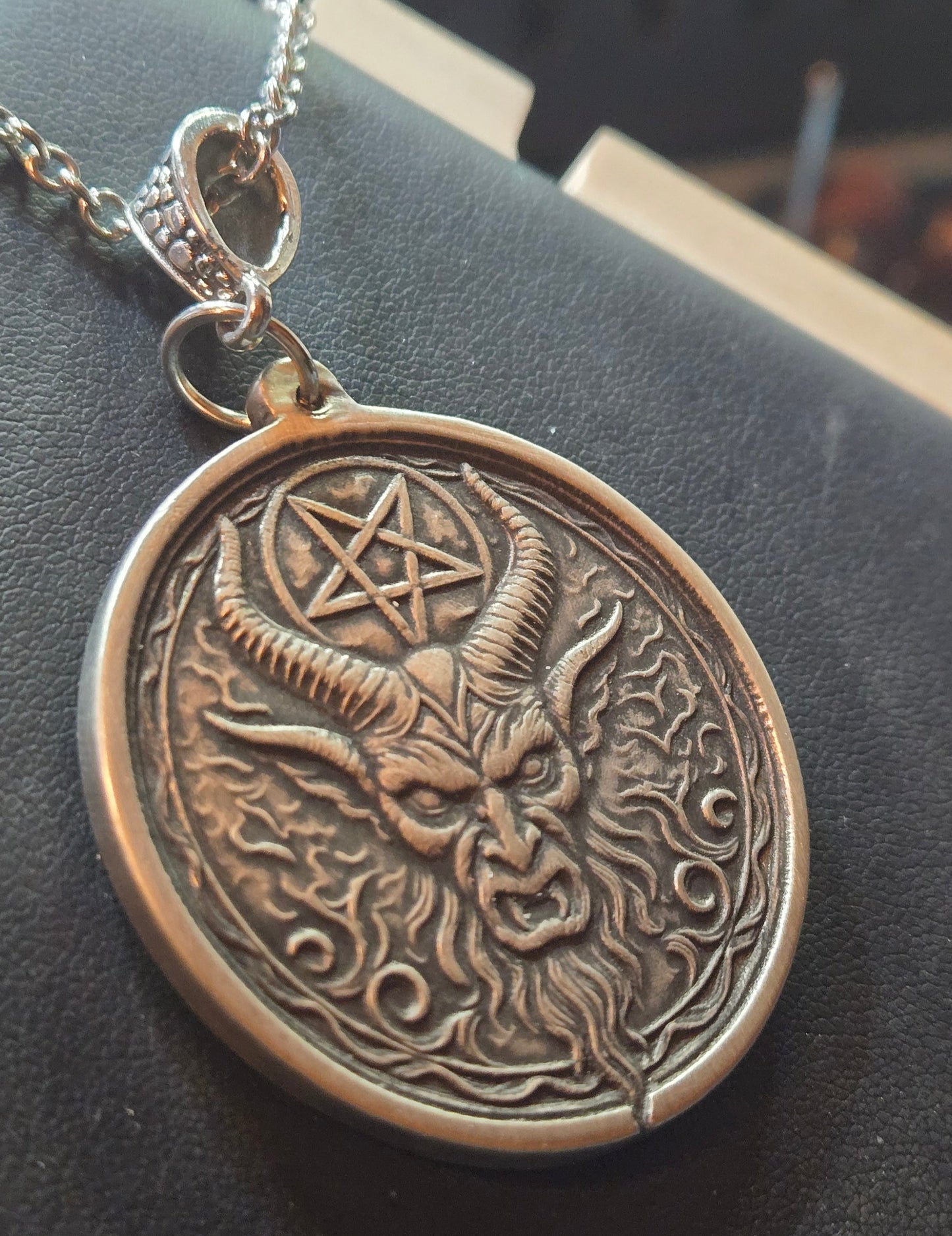 39.5mm Sterling Silver Satanic Two-Sided Pendant – 2025 Edition