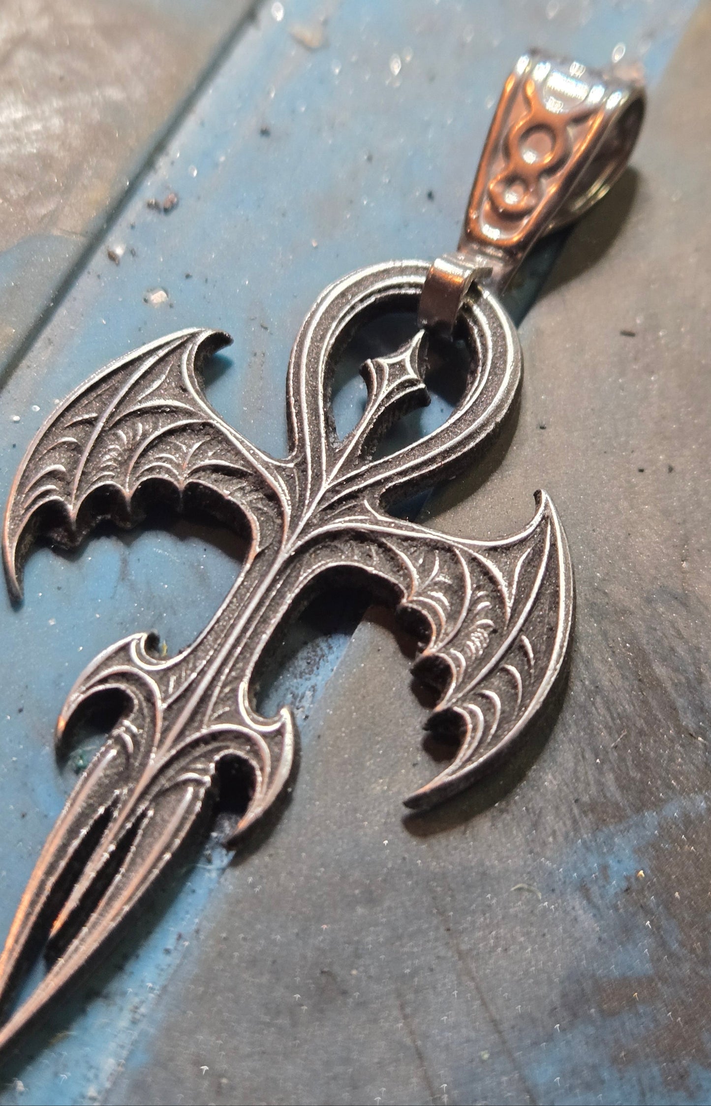Custom Gothic Vampire Ankh Pendant – Symbol of Eternal Night
