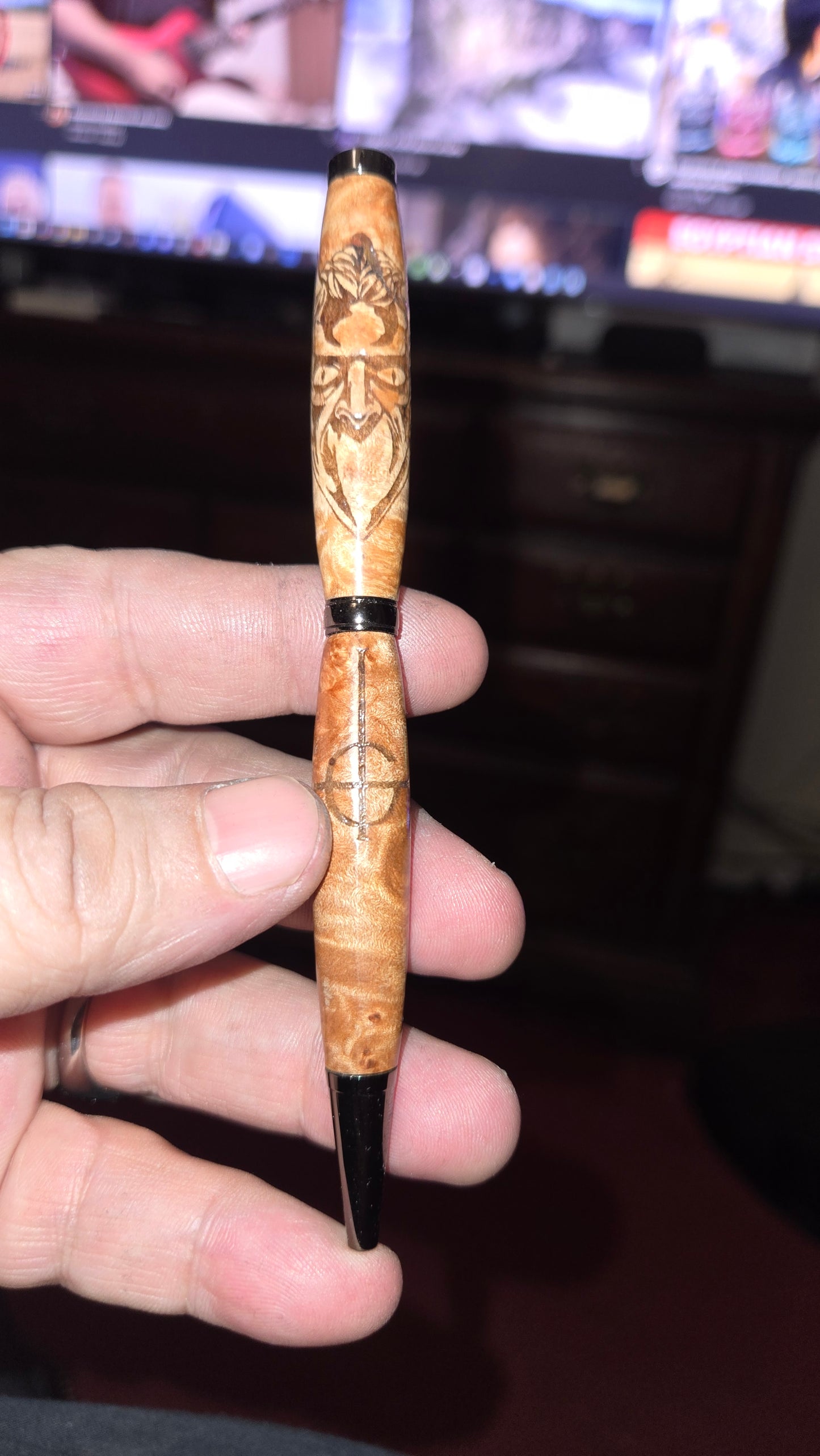 Custom Ghost Pen – Hand-Turned Cottonwood Burl