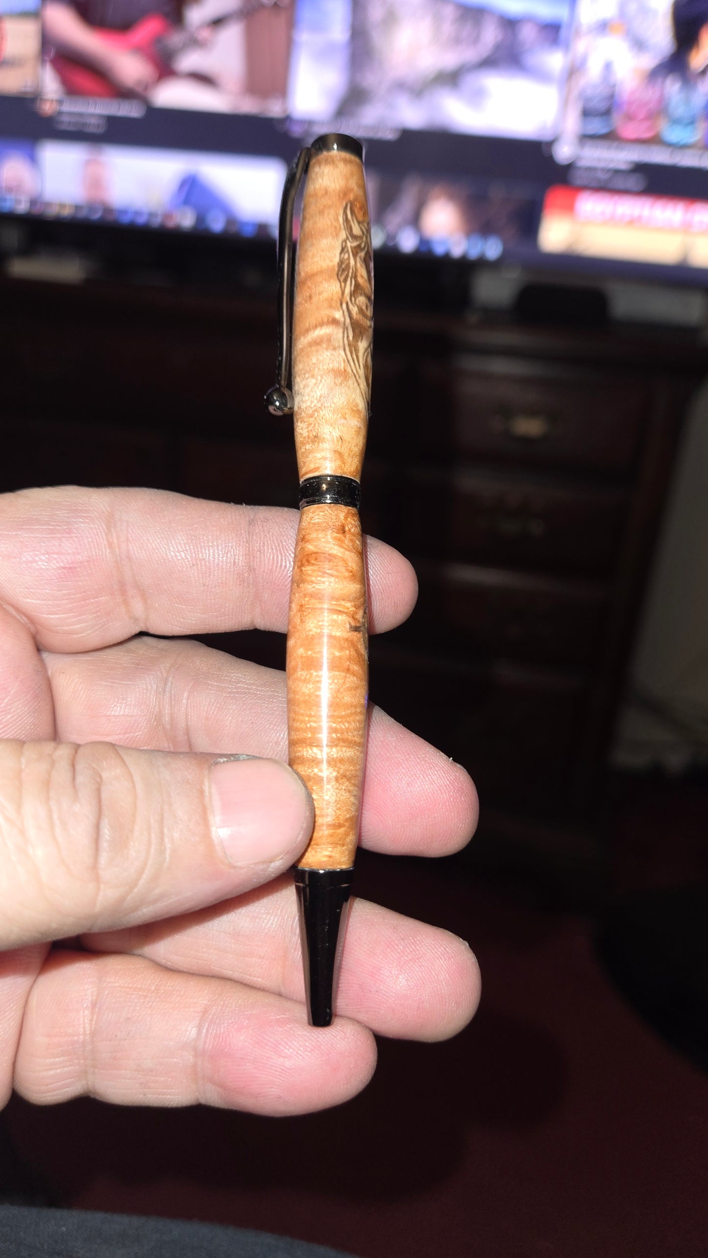 Custom Ghost Pen – Hand-Turned Cottonwood Burl
