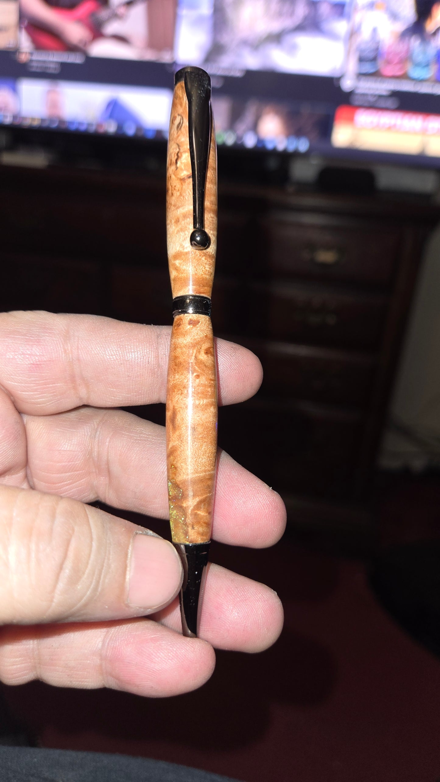 Custom Ghost Pen – Hand-Turned Cottonwood Burl