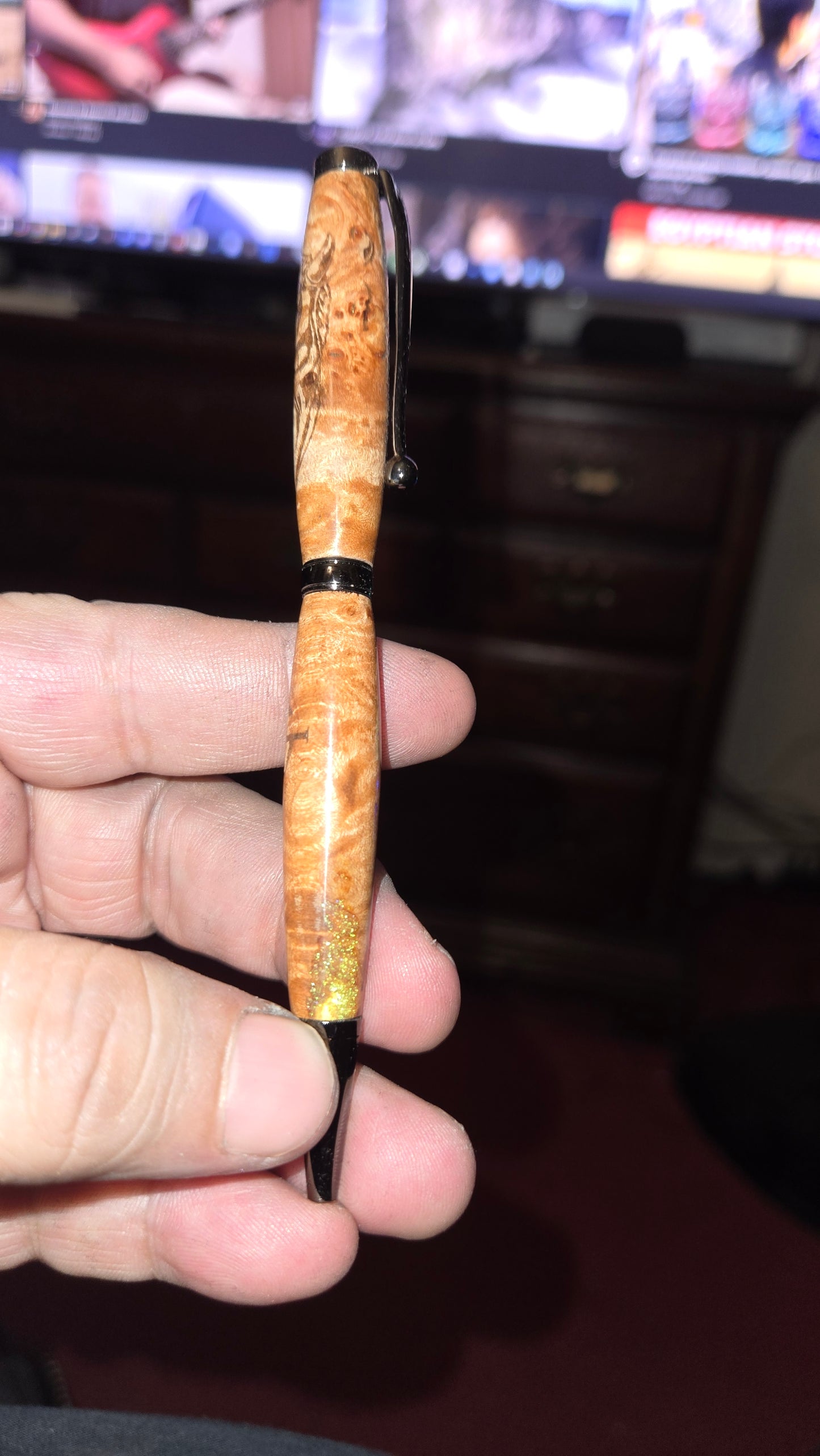 Custom Ghost Pen – Hand-Turned Cottonwood Burl