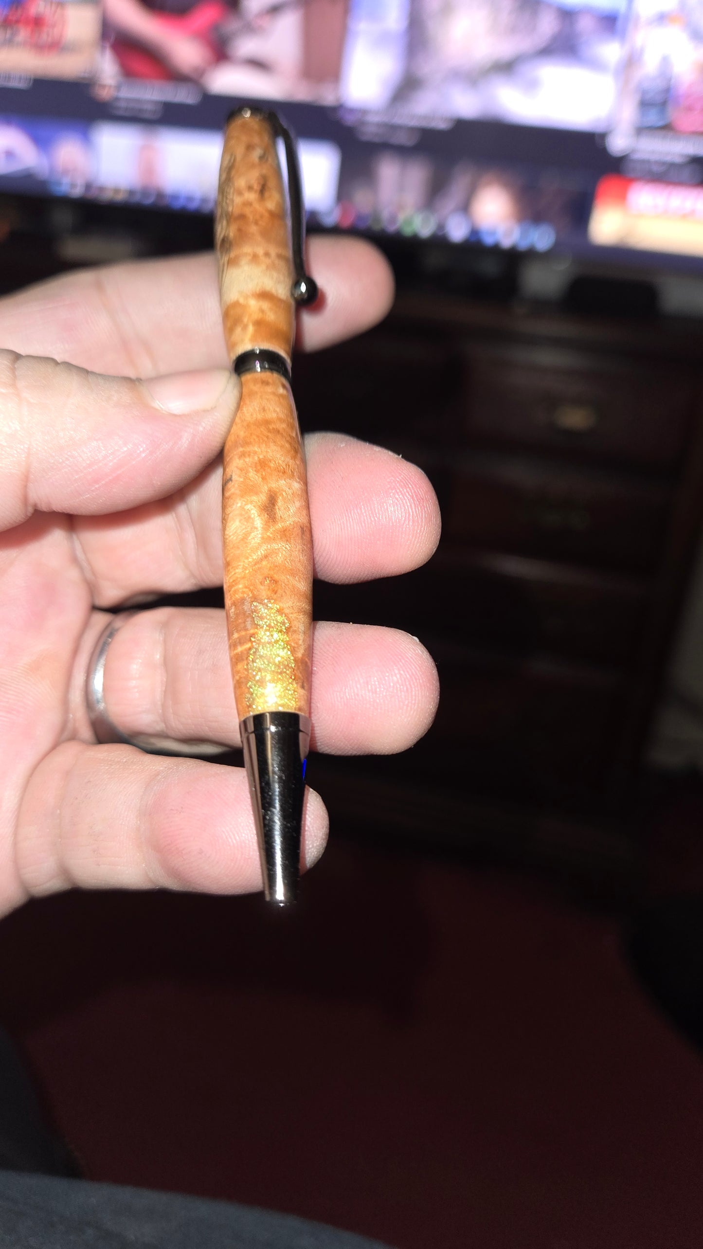 Custom Ghost Pen – Hand-Turned Cottonwood Burl