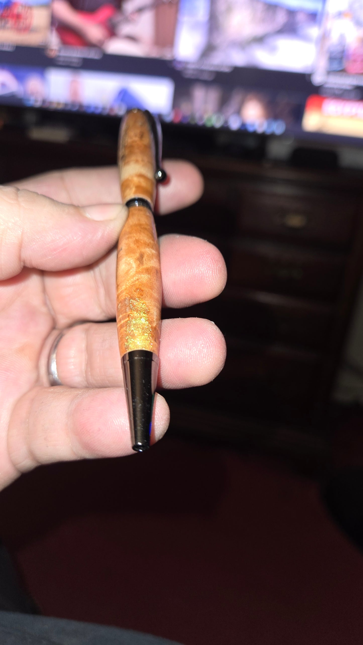 Custom Ghost Pen – Hand-Turned Cottonwood Burl