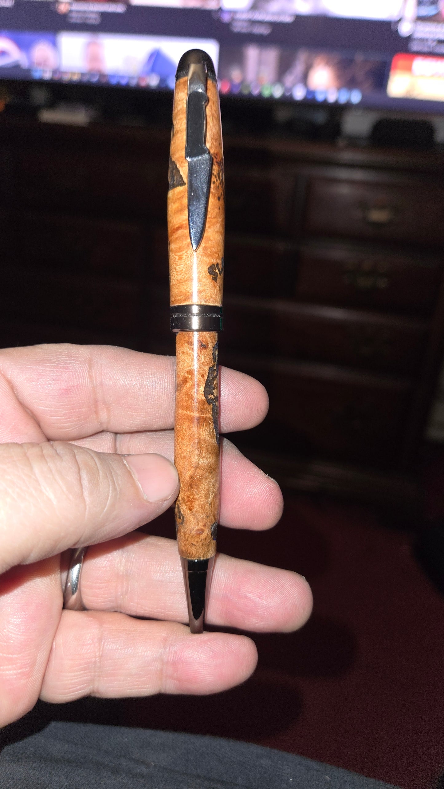Custom Slasher Movie Pen – Hand-Turned Cottonwood Burl