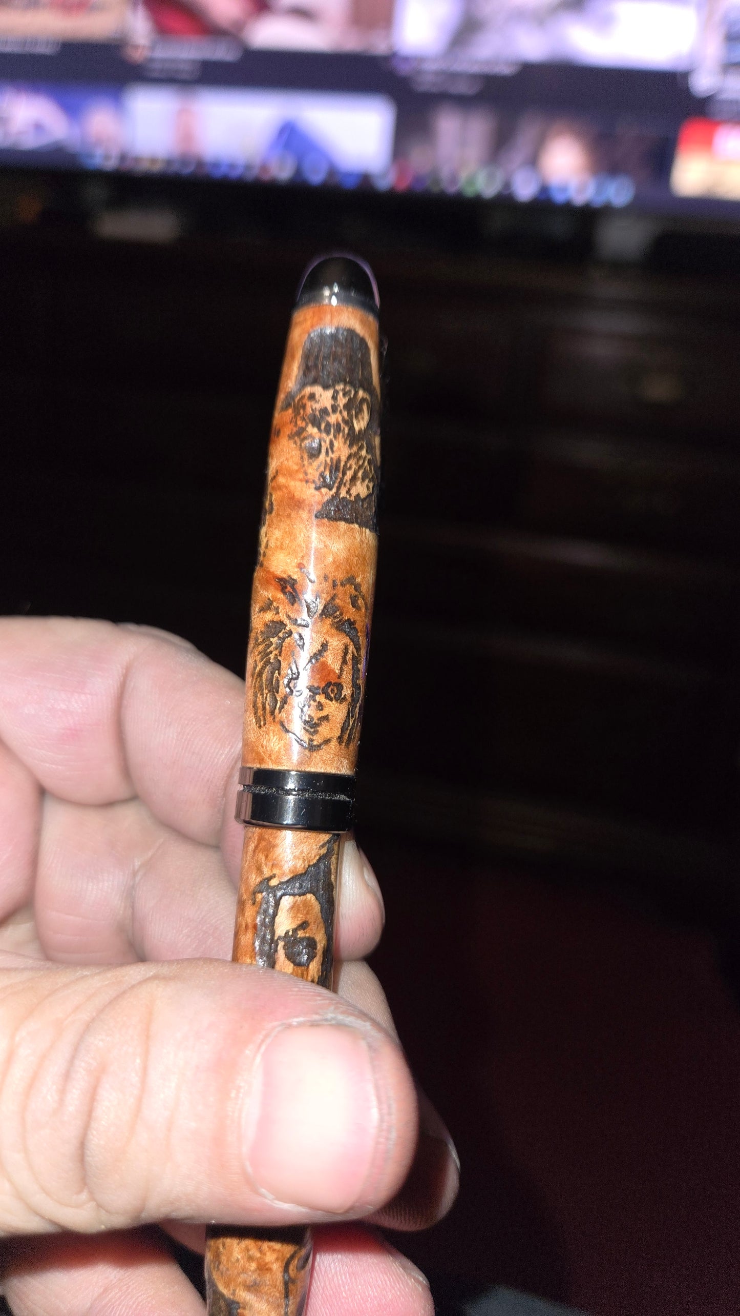 Custom Slasher Movie Pen – Hand-Turned Cottonwood Burl