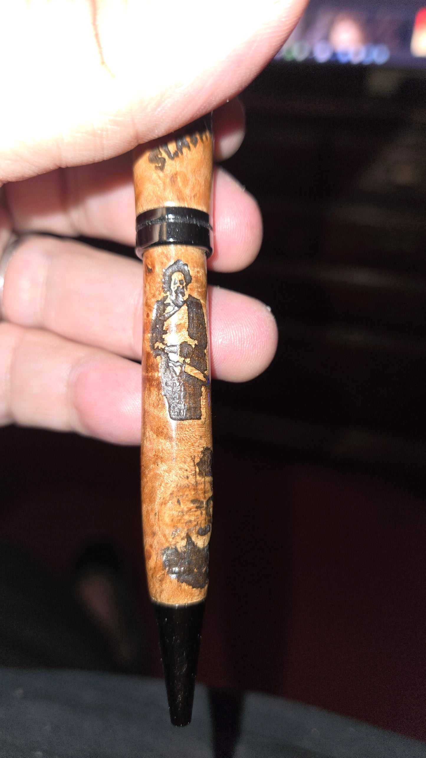 Custom Slasher Movie Pen – Hand-Turned Cottonwood Burl