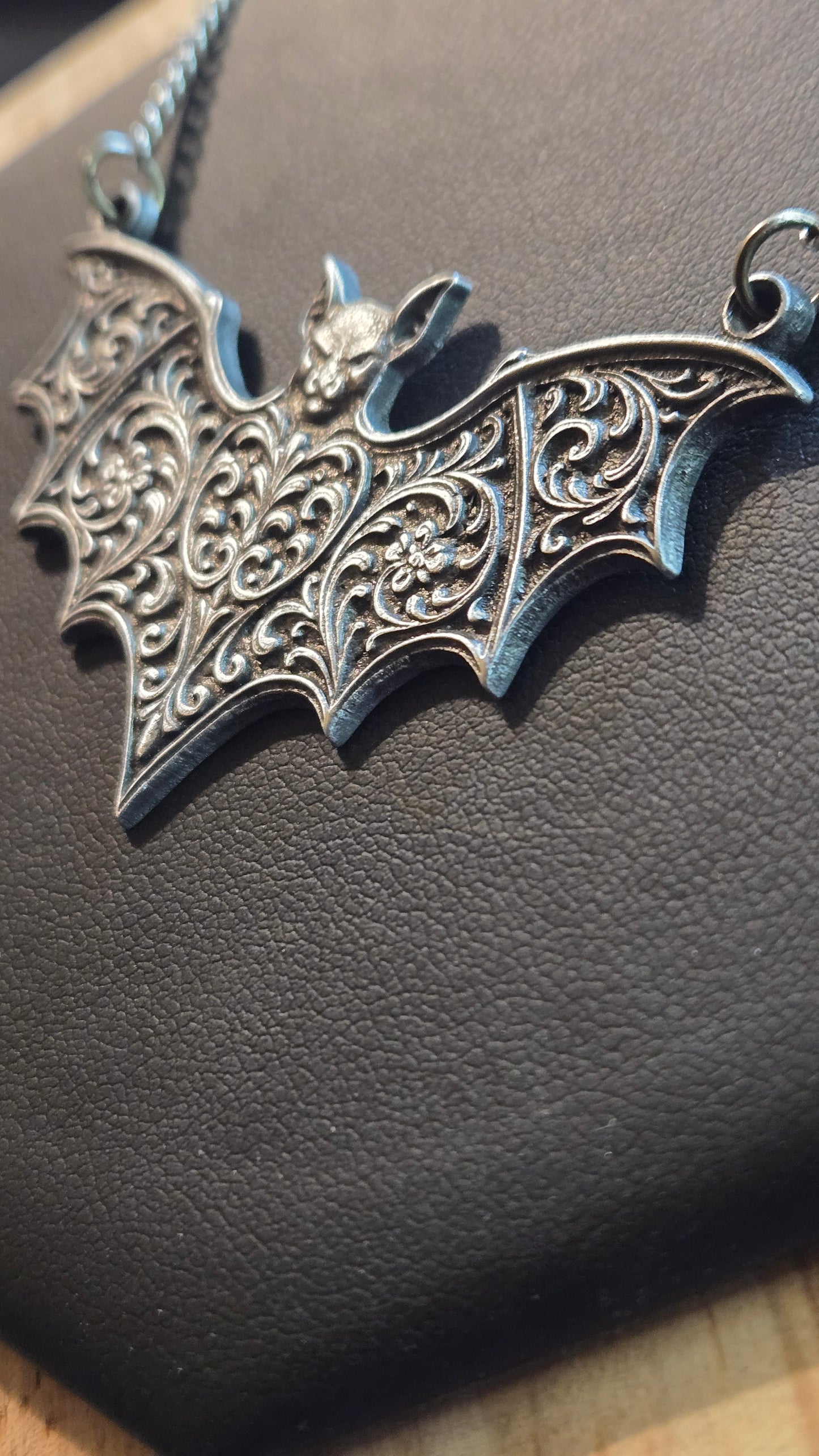 Custom Bat Wing Filigree Pendant – Nightborne Relic