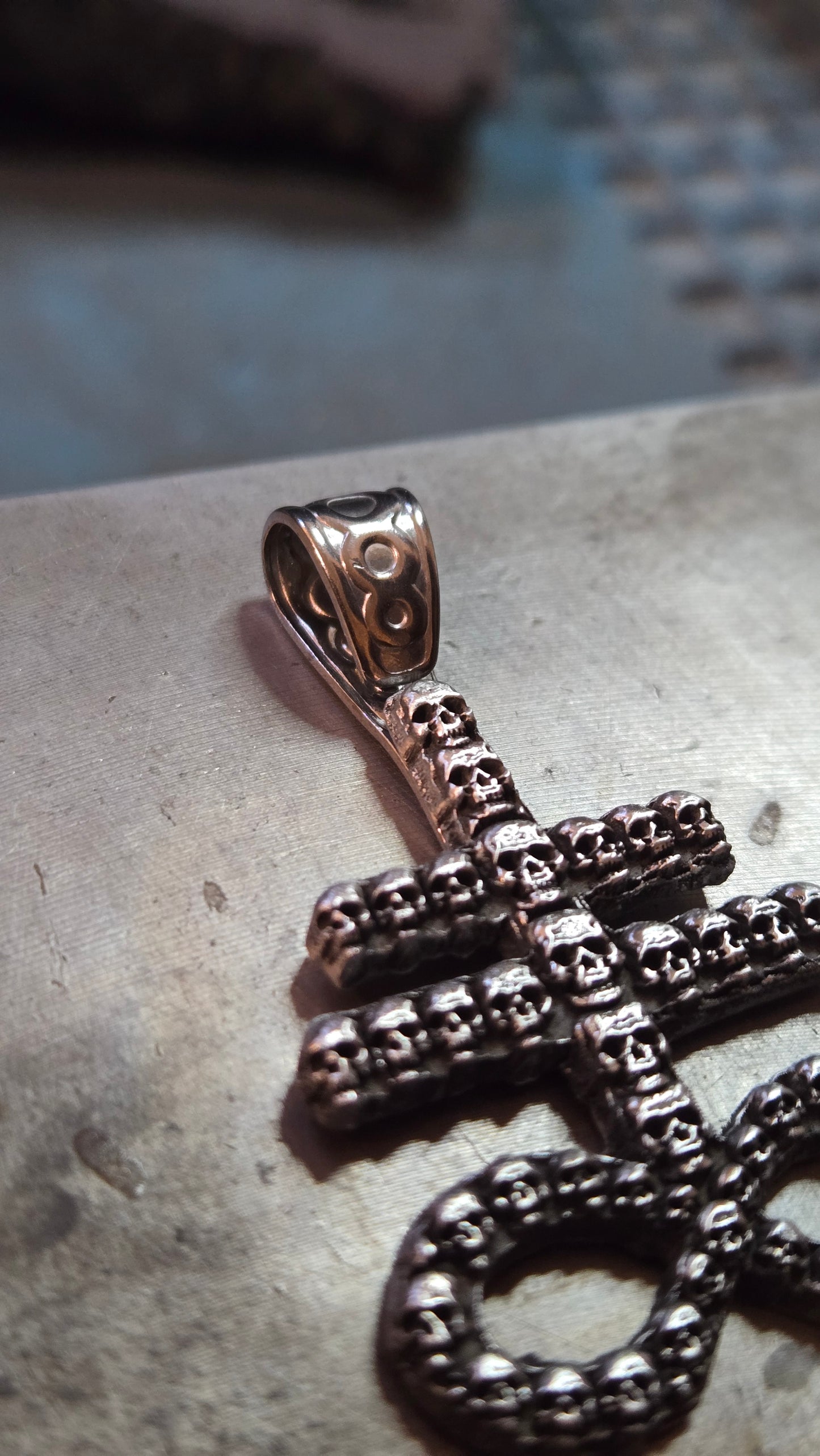 Custom Leviathan Skull Cross Pendant – Satanic Cross of the Abyss