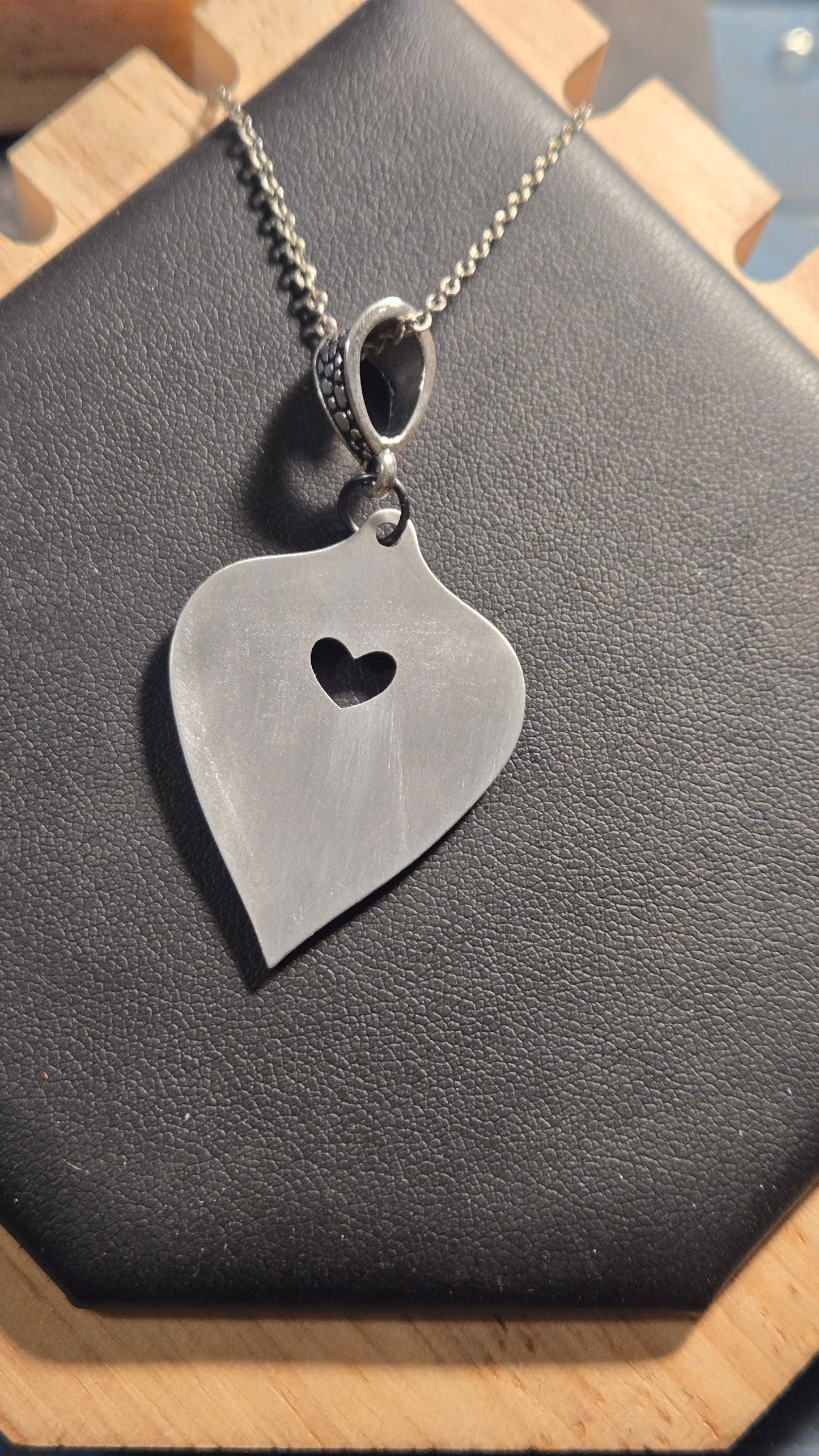 Gothic Filigree Heart Skull Pendant