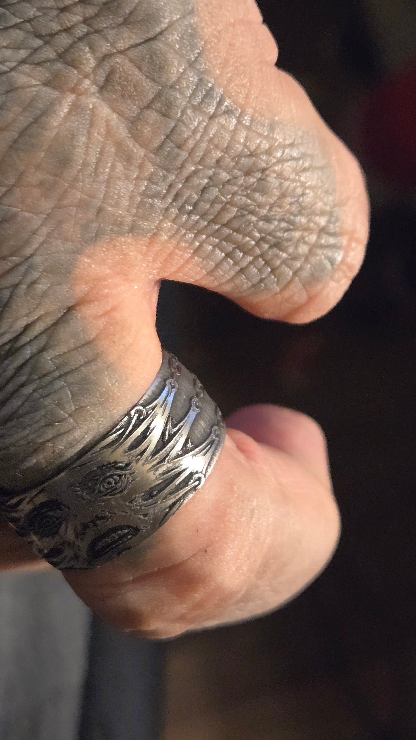 Hellraiser-Inspired Stretched Face Ring – 12mm Stainless Steel