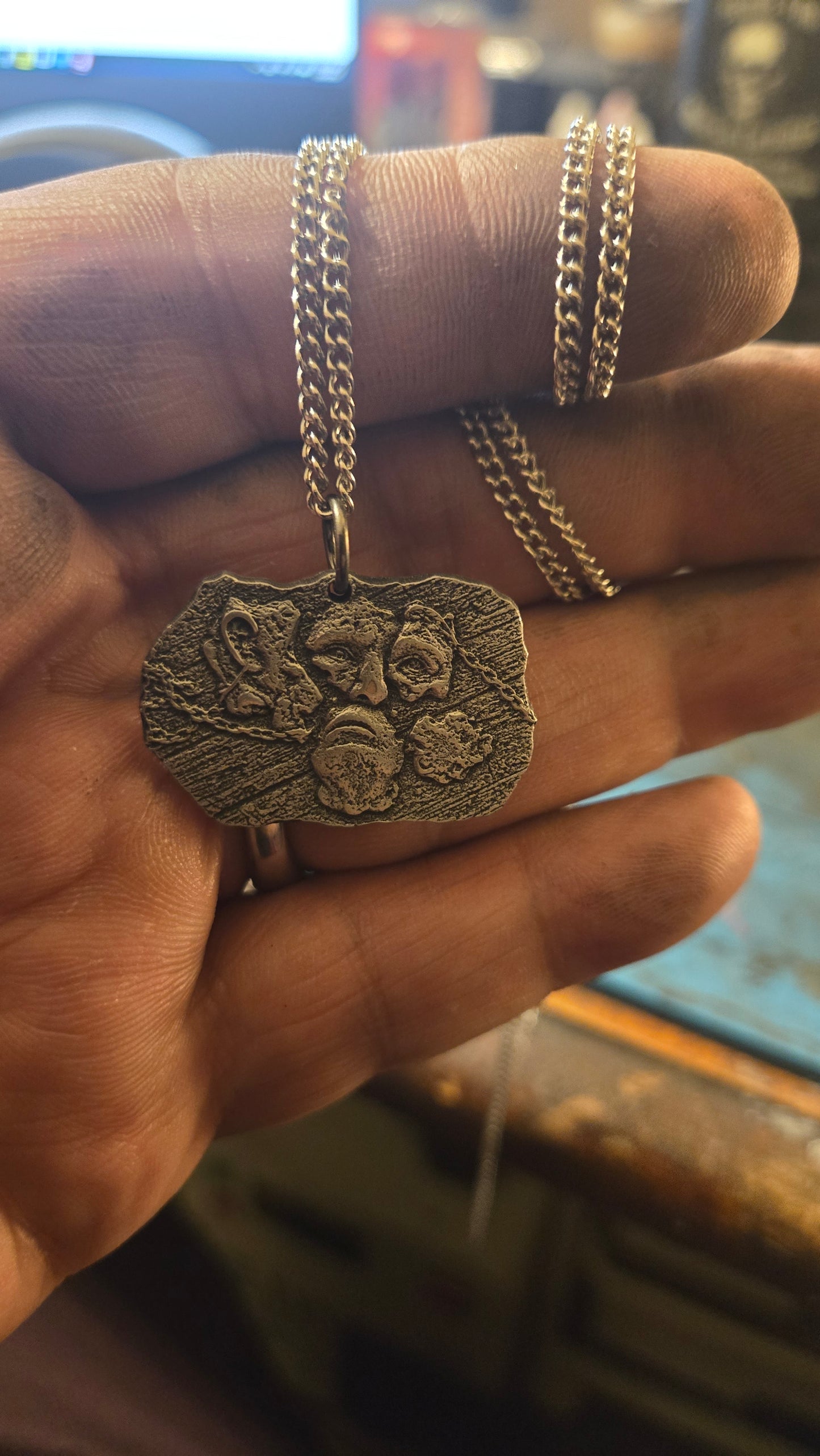 Custom Torn Face Hellraiser Inspired Pendant